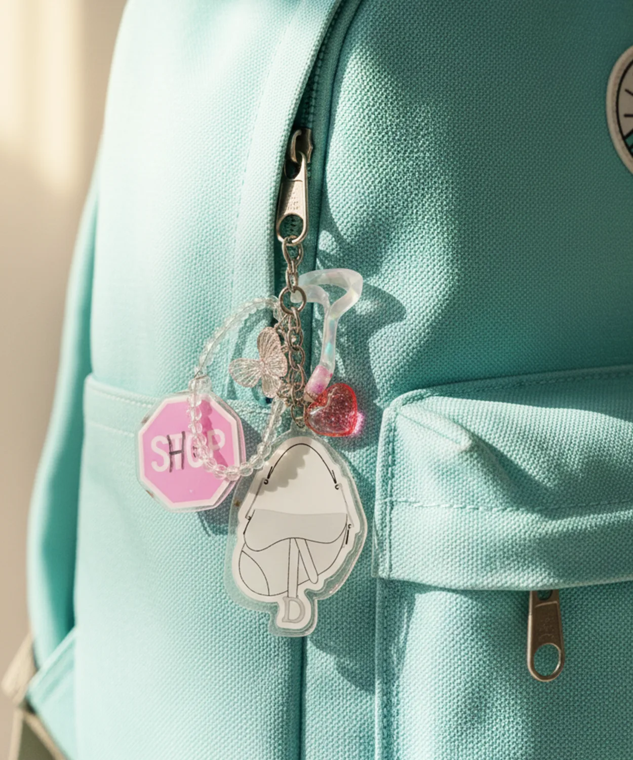 "SHUT UP" Pink Stop Sign Sassy Keychain