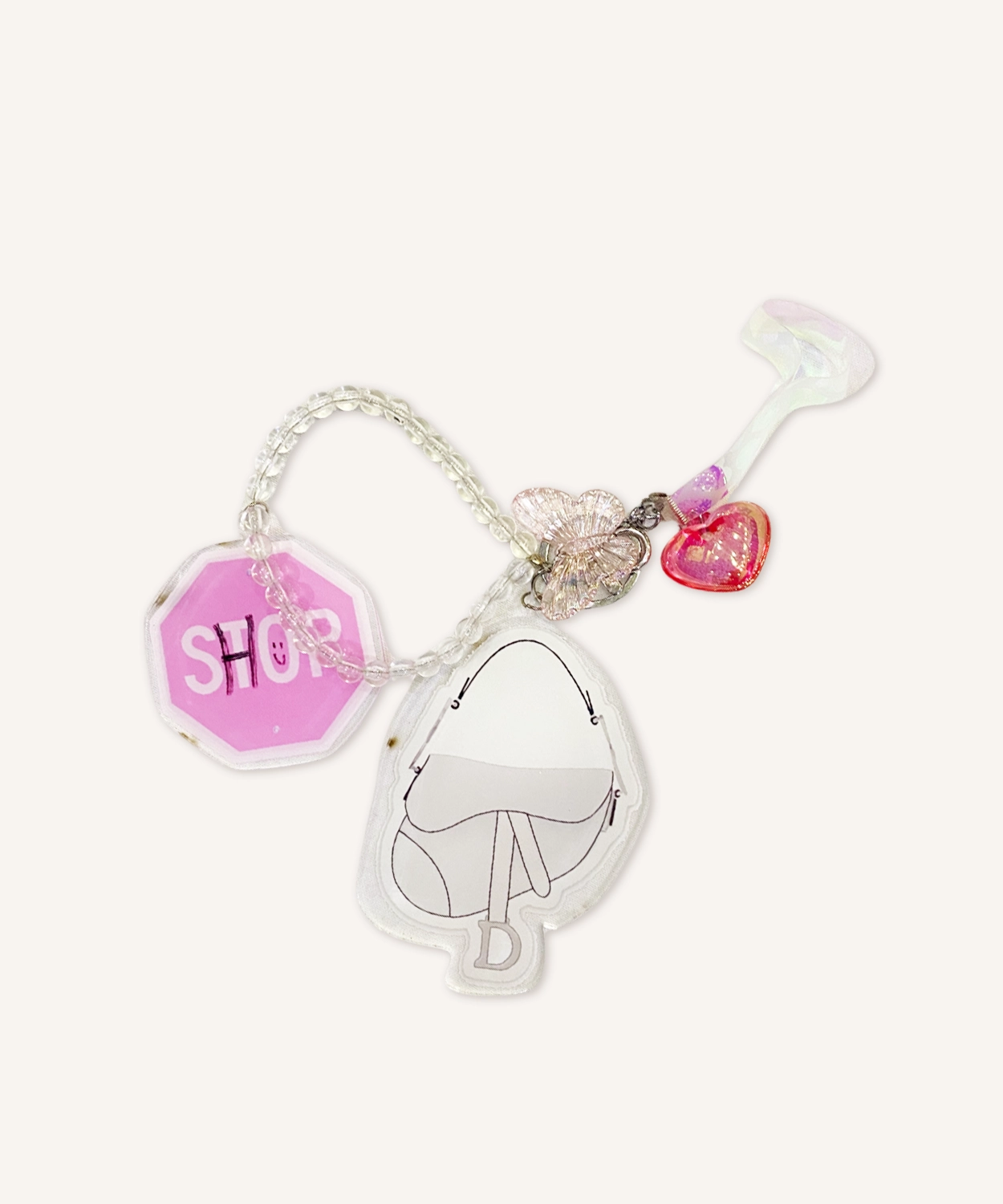 "SHUT UP" Pink Stop Sign Sassy Keychain