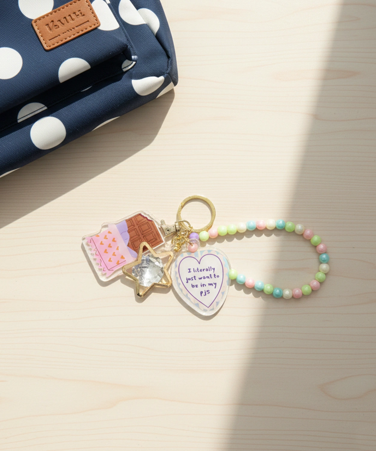 Aesthetic Planner & Star Charm Accessory Keychain