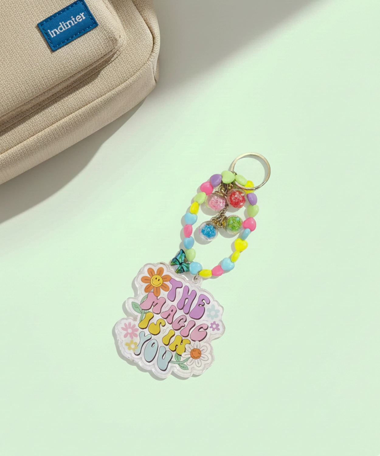 The Magic Is In You Retro Floral Keychain