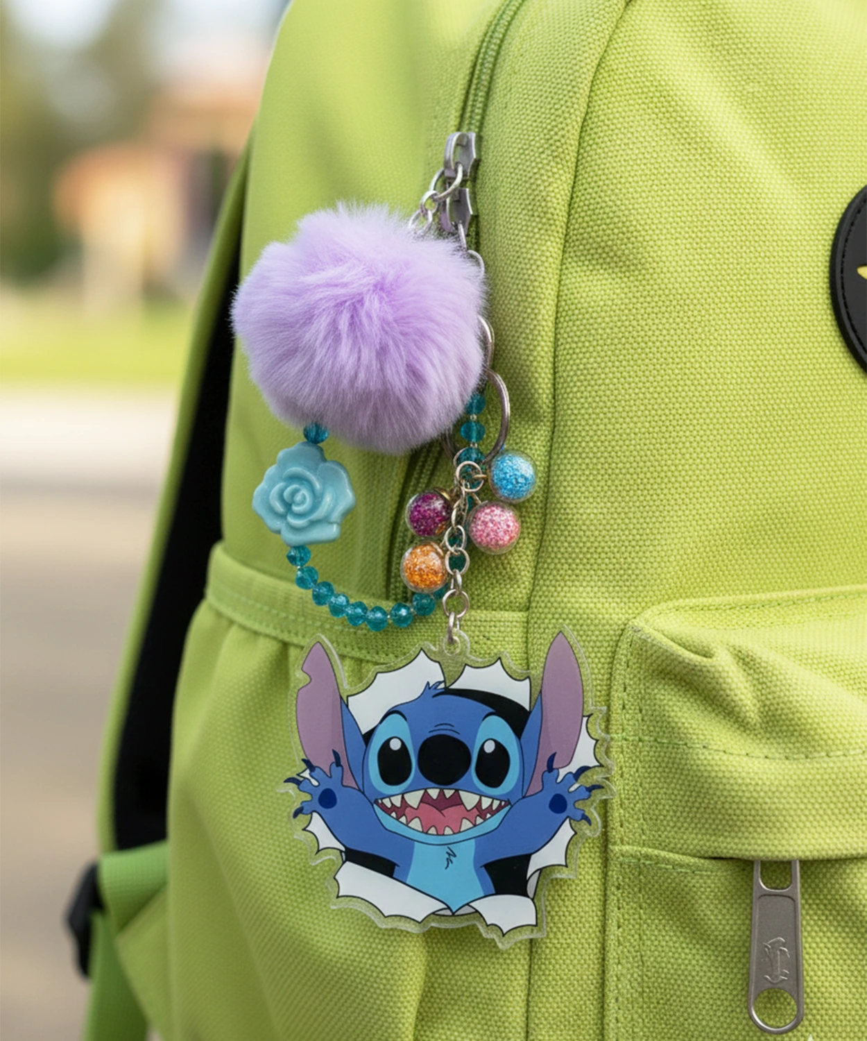 Stitch Breakout Fluffy Pom-Pom Charm