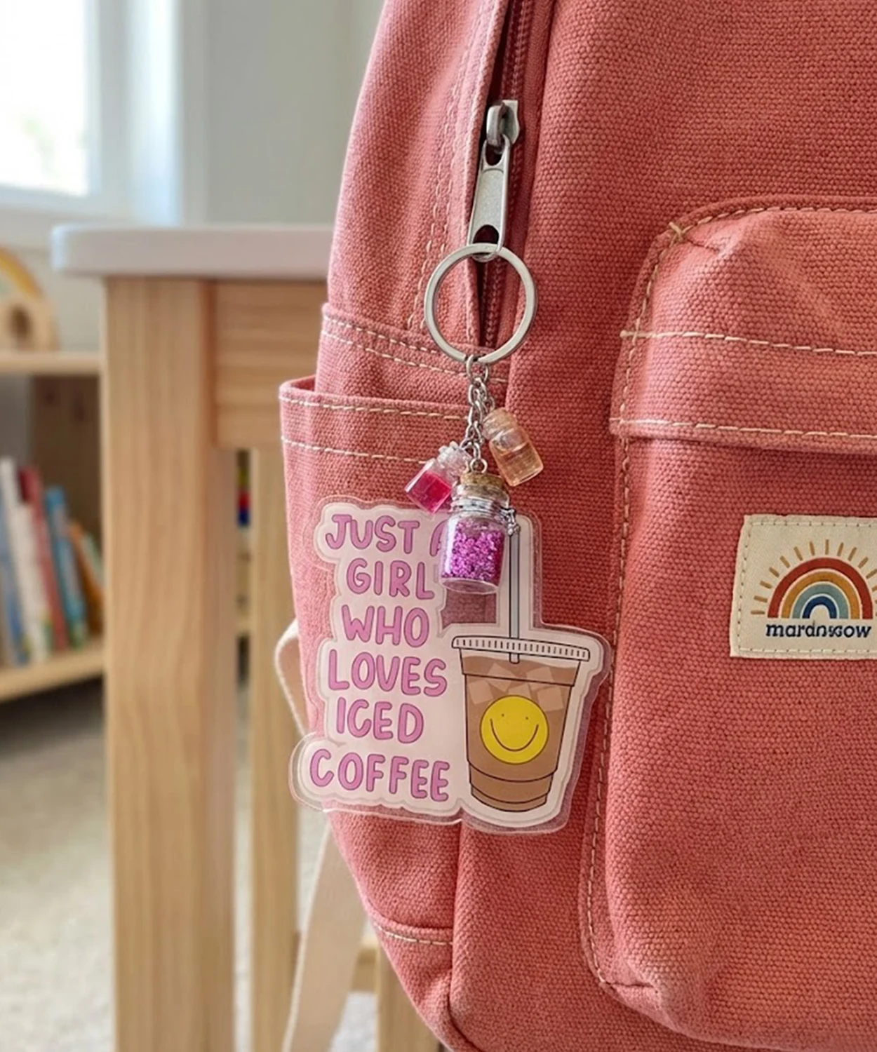 Iced Coffee Charm Keychain
