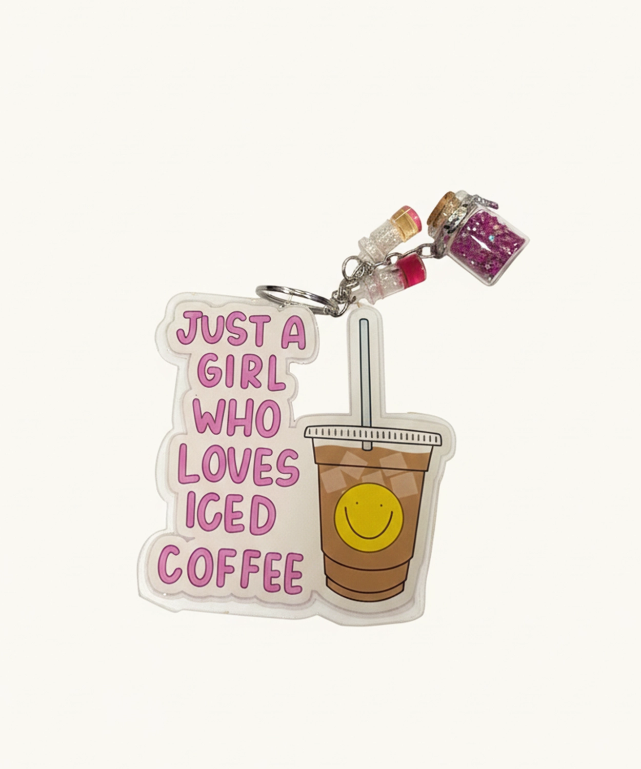 Iced Coffee Charm Keychain