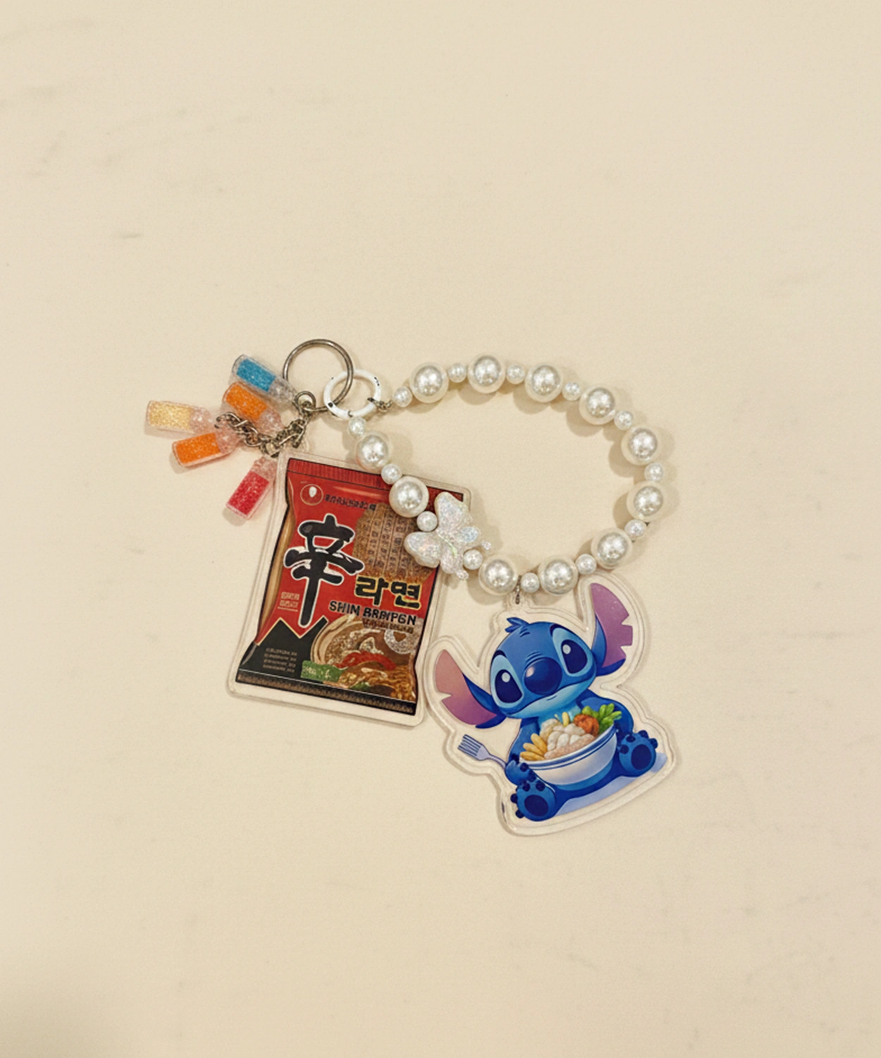 Stitch and Spicy Ramen Keychain