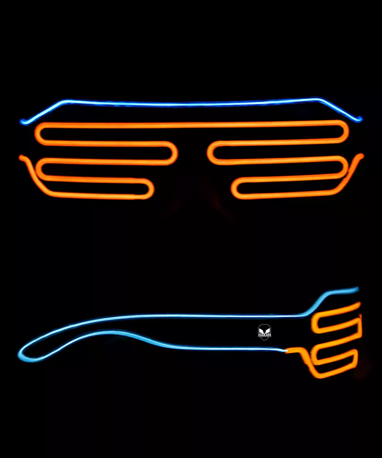 Rave Shade Unisex Wireless Led Glasses- Orange Blue