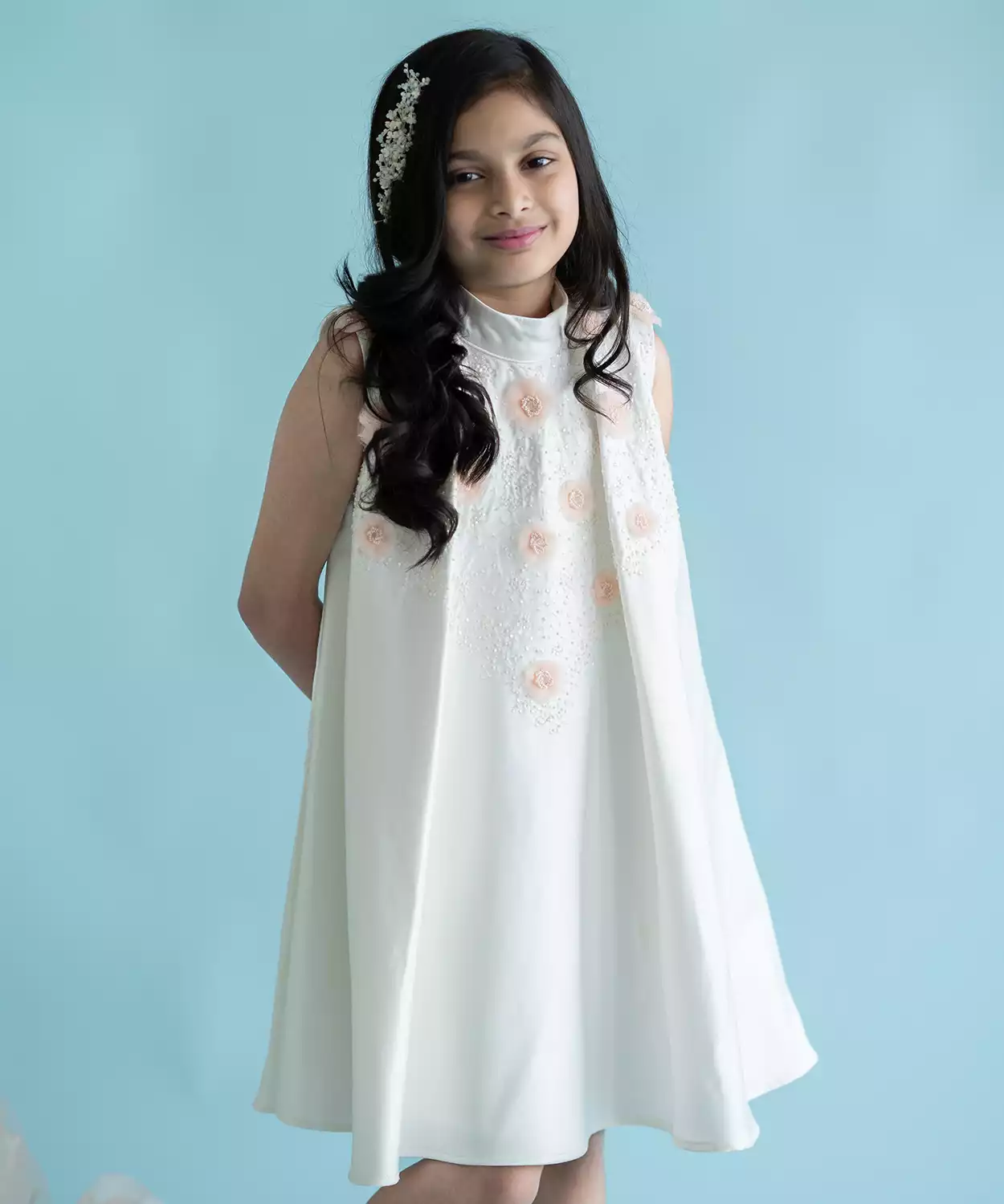 Snow & Peach Delight Dress