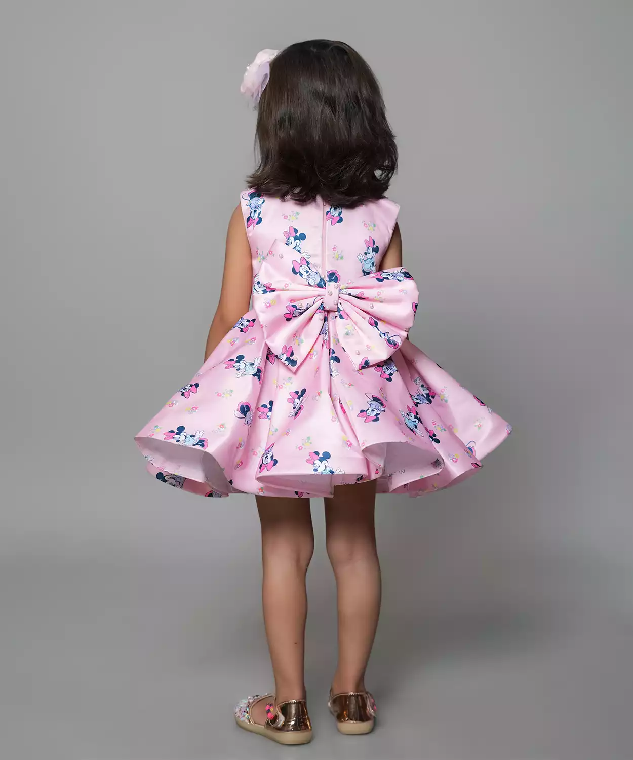 Glaze Cotton Dress With Beads Hand Embroided Collar