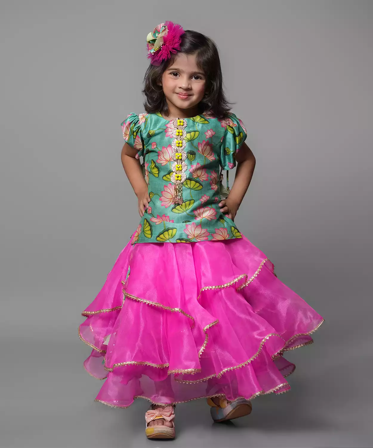 Tissu Lehenga With Blended Cotton Top