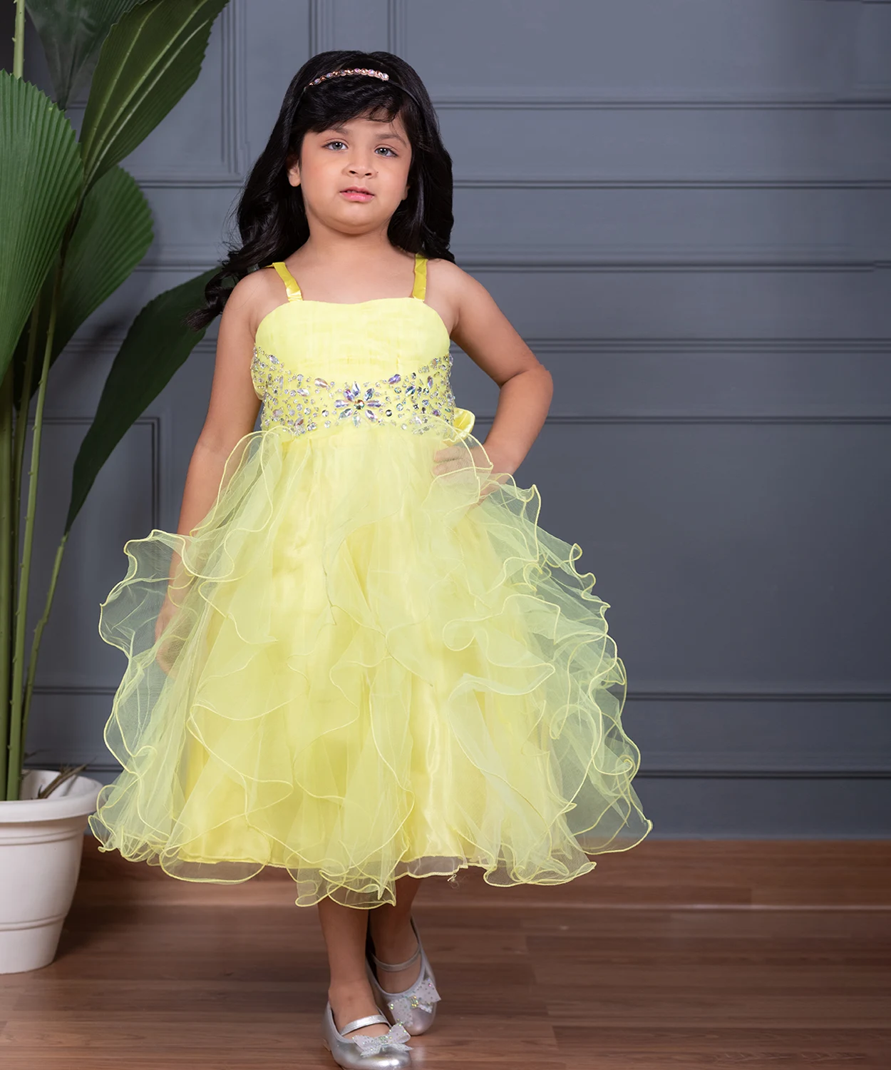 A Dreamy Yellow Net Dress With Graceful Flares