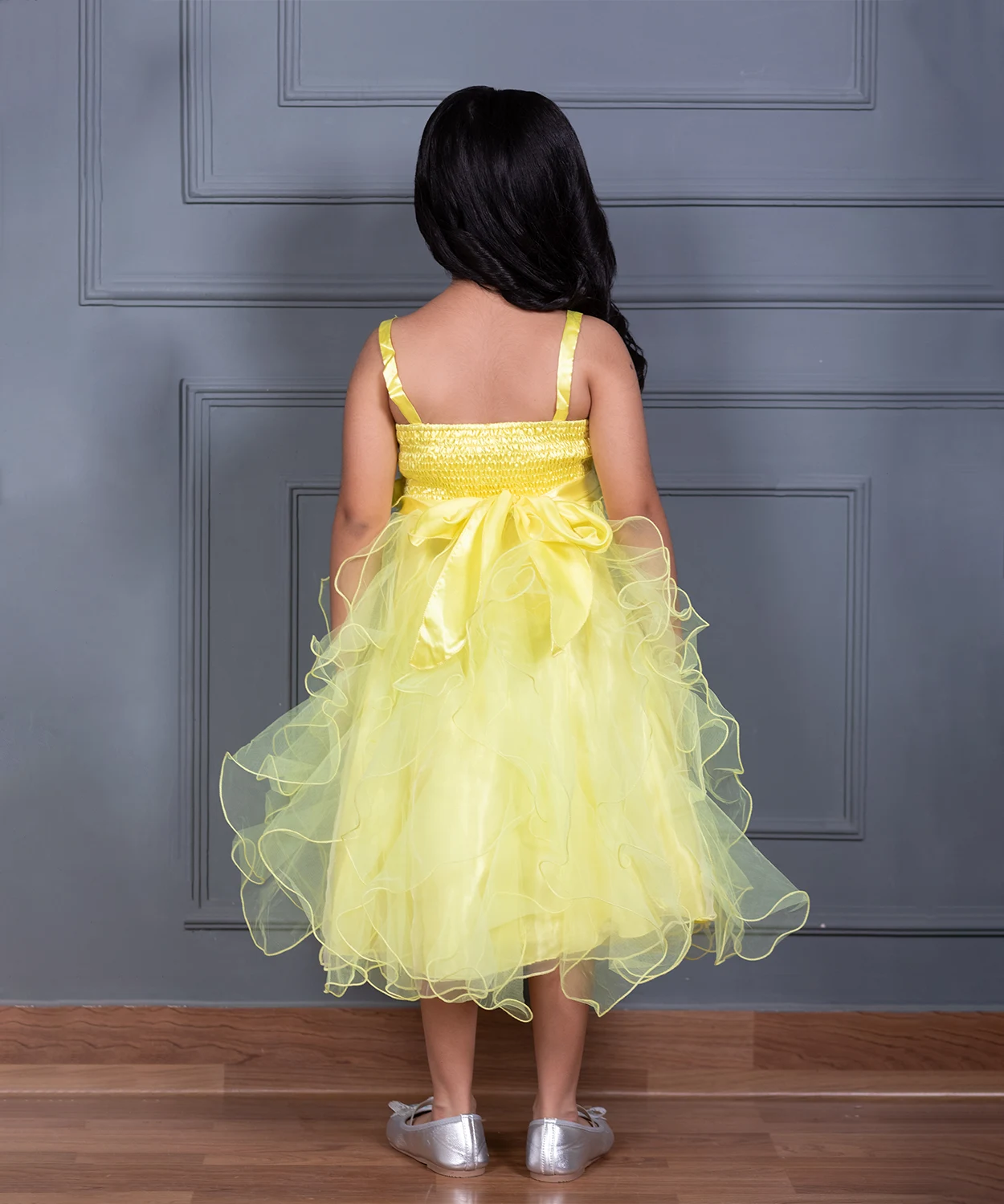 A Dreamy Yellow Net Dress With Graceful Flares