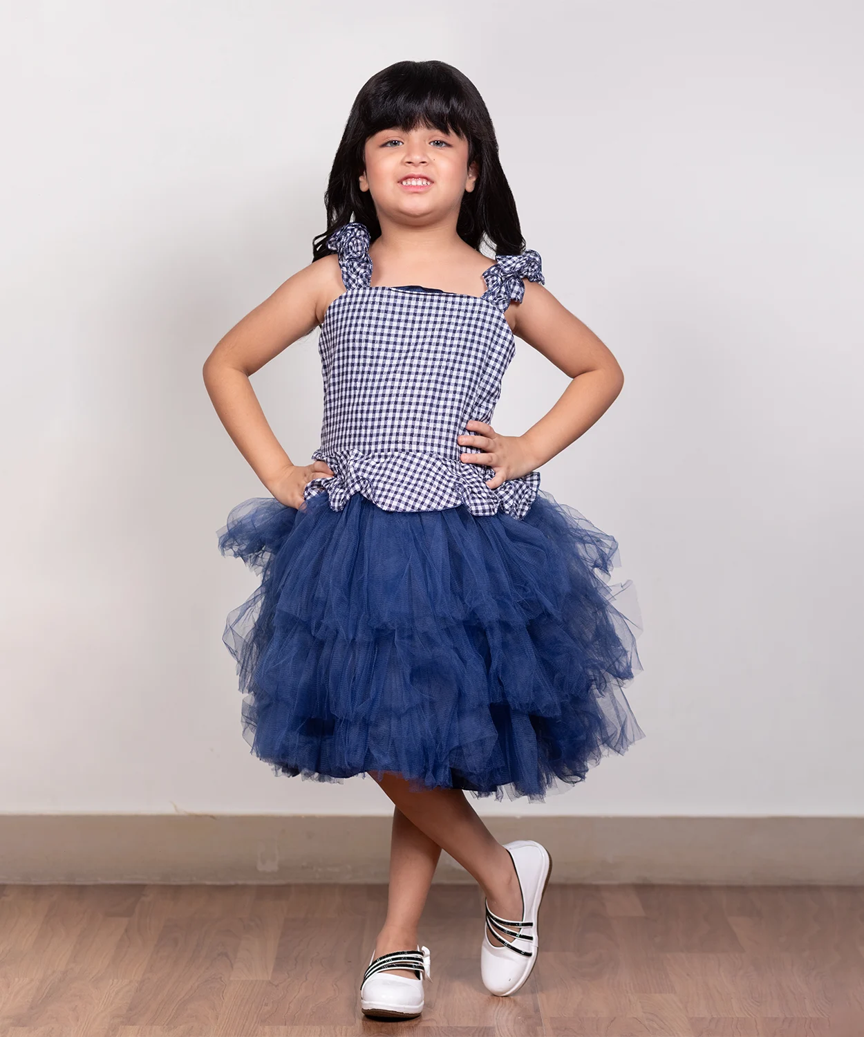 A Dreamy Blue Net Dress That Flows With Grace