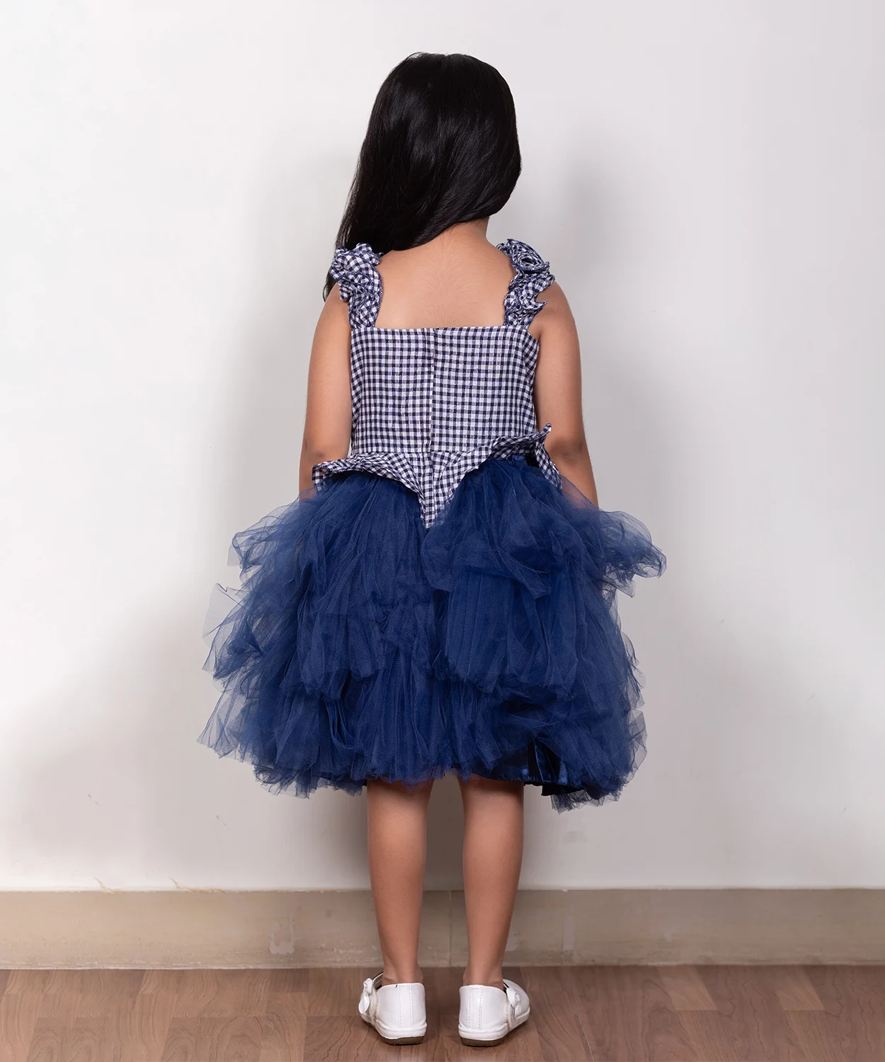 A Dreamy Blue Net Dress That Flows With Grace