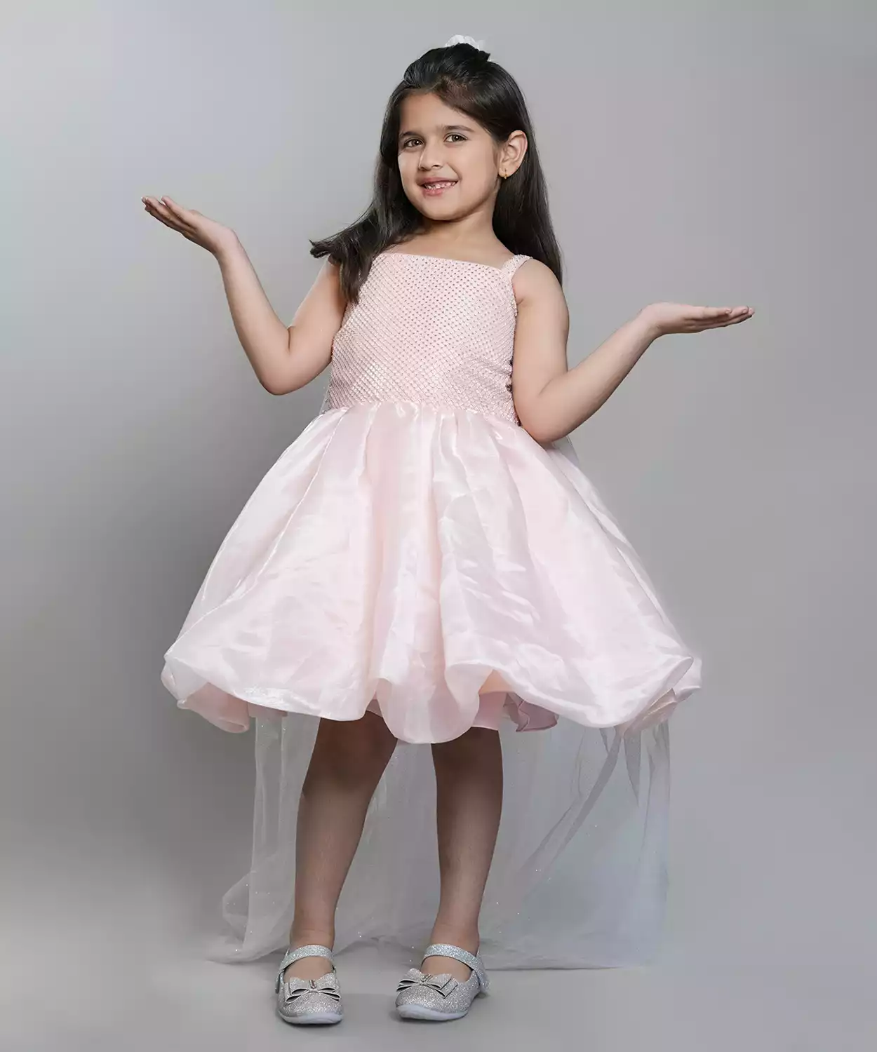 Tissue Dress With A Trail At The Back