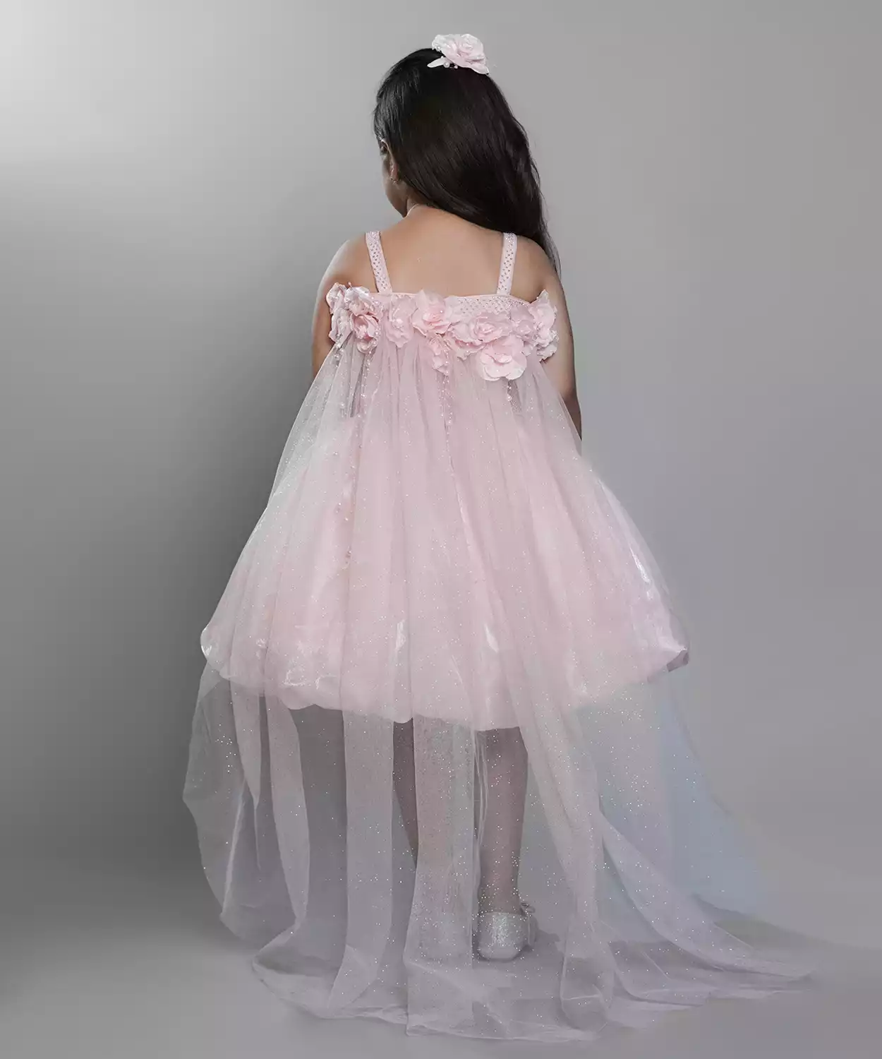 Tissue Dress With A Trail At The Back