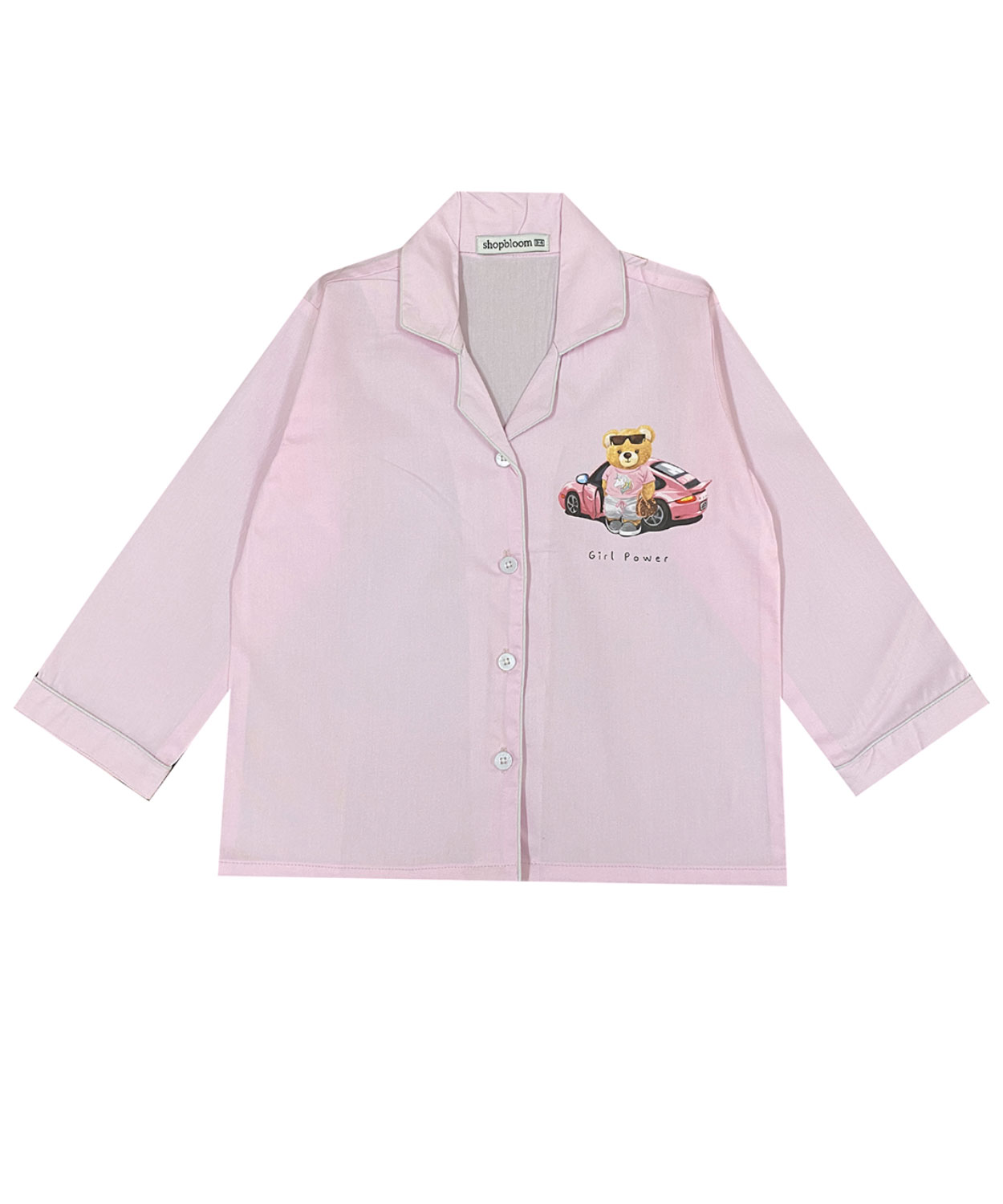 Girl Power Print Long Sleeve Kids Night Suit