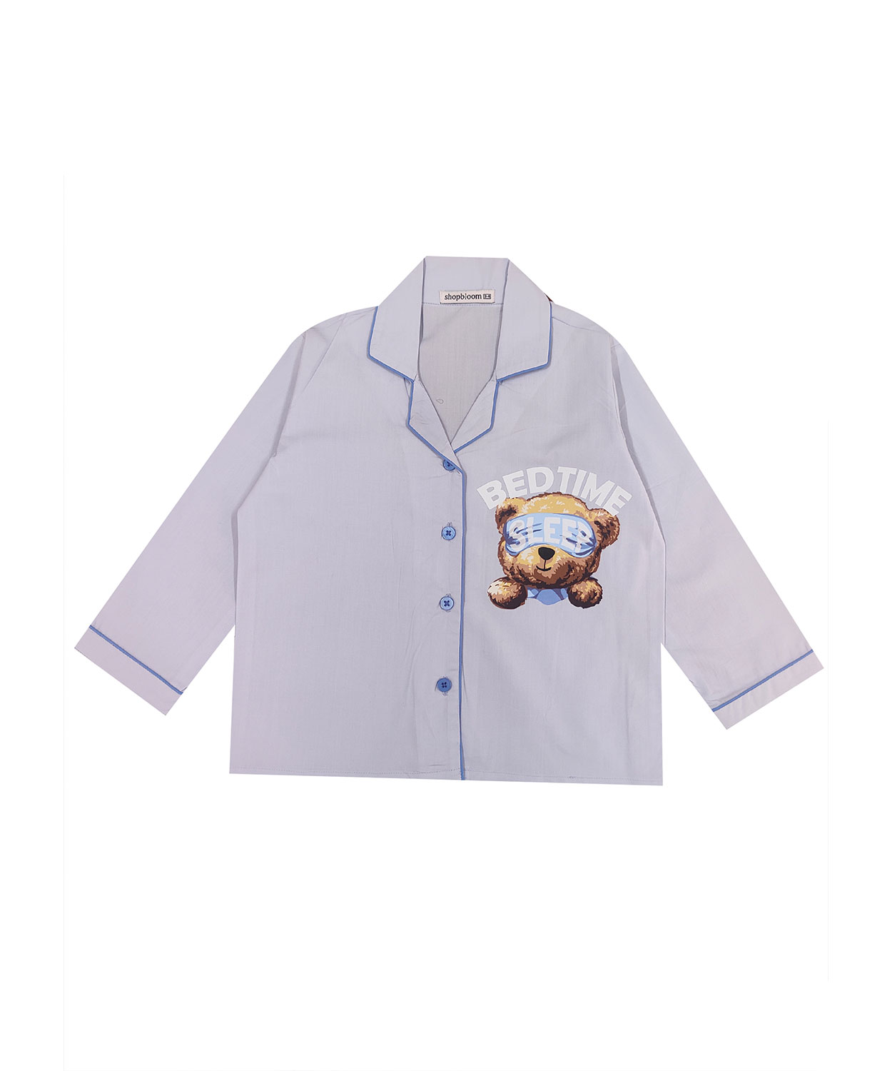 Sleep Time Blue Long Sleeve Kids Night Suit