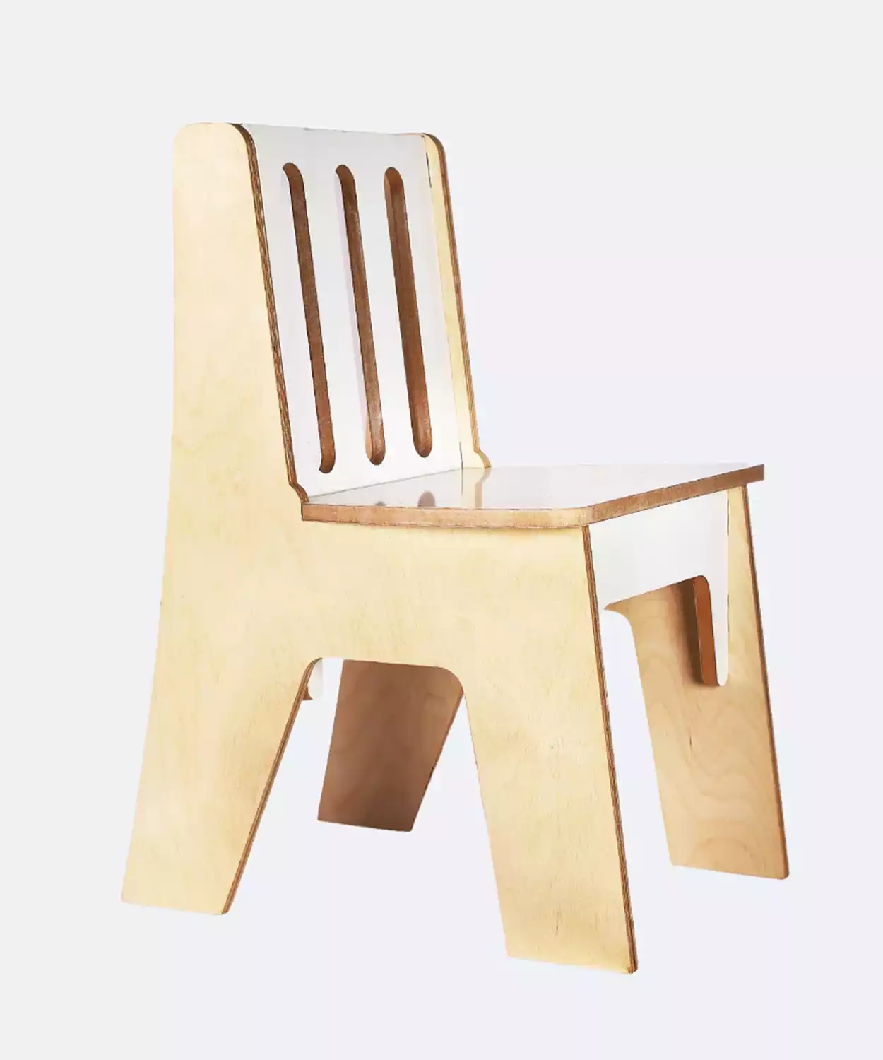 Swen White Color Wooden Straight Chair For Kids - Asher