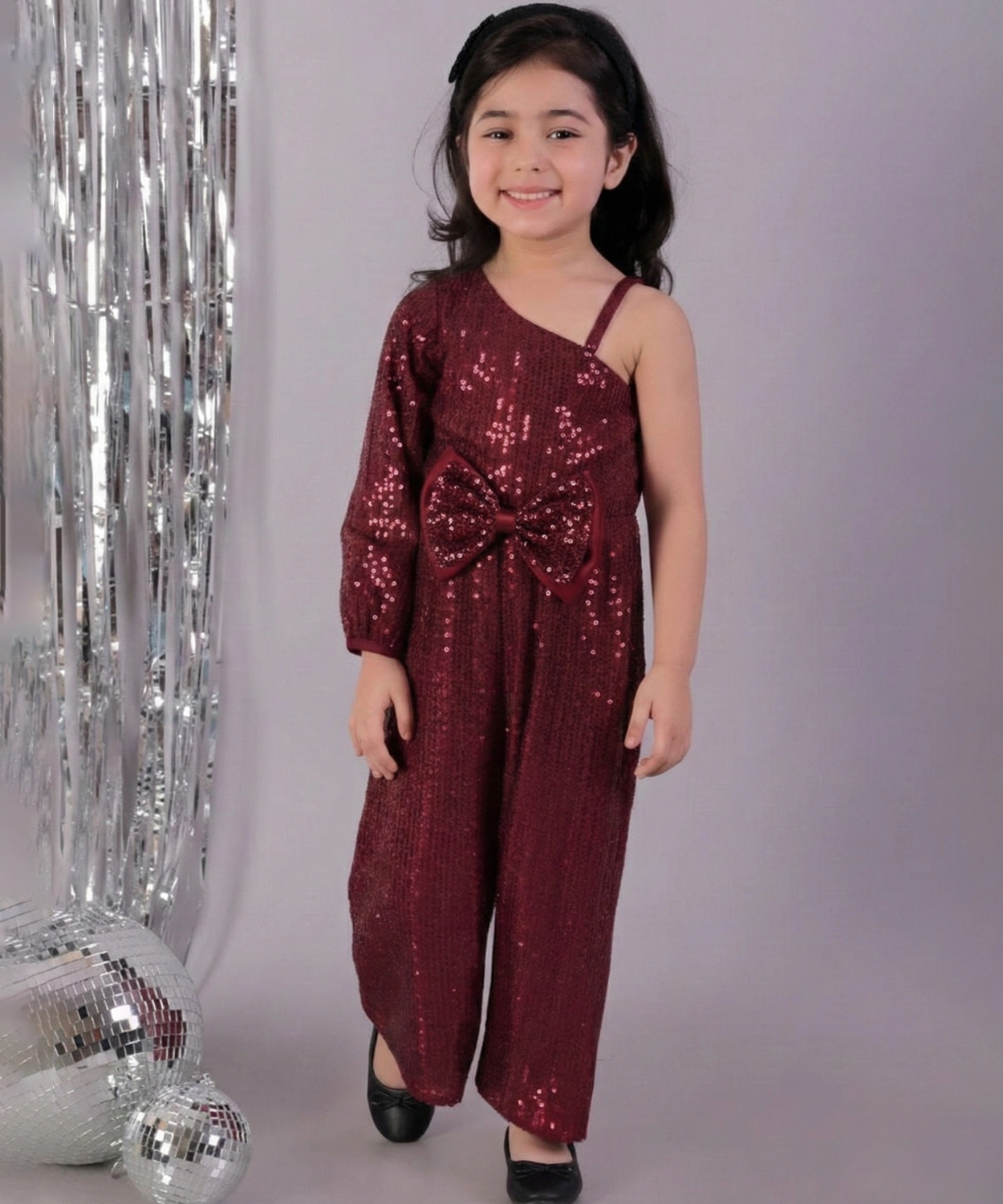 Razzle Dazzle Girls Maroon Party Jumper