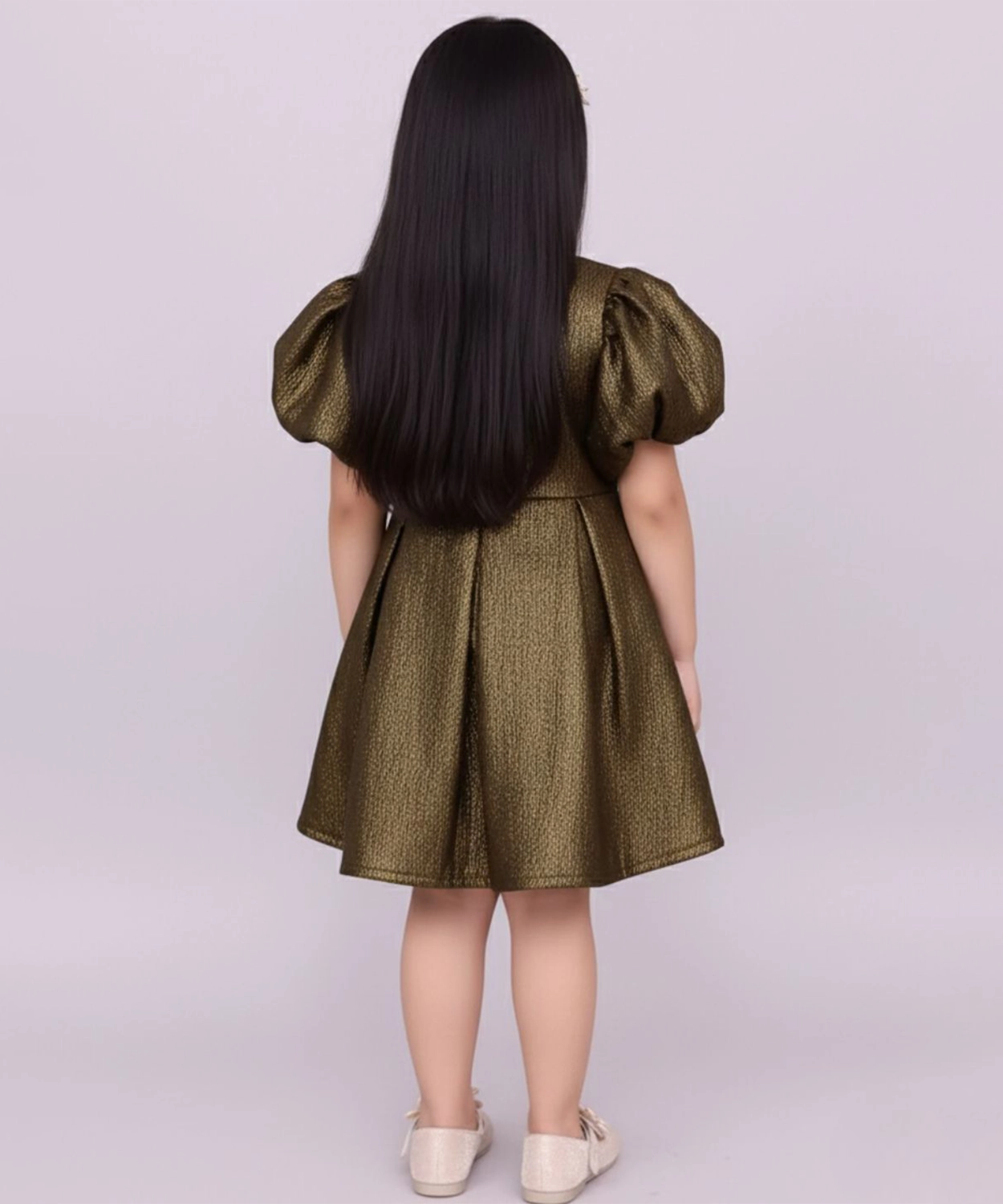 Glam up Girls Party Golden Dress