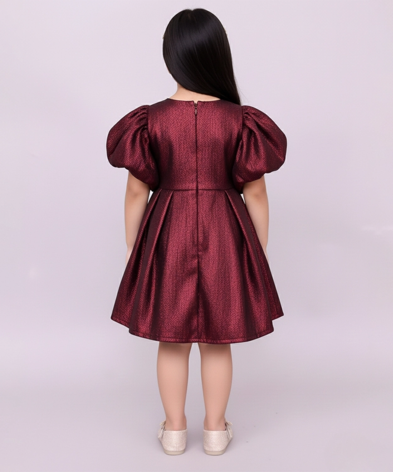 Glam up Girls Party Maroon Dress