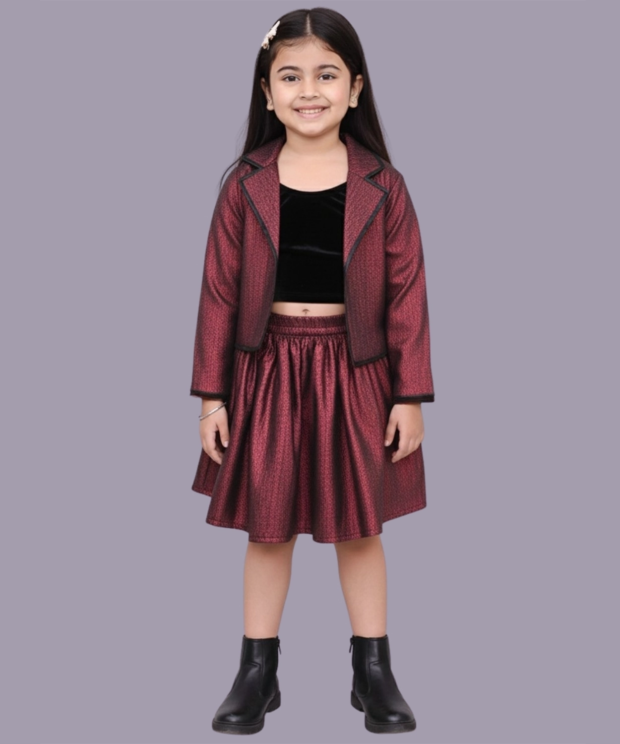 Glam up Girls Party Maroon Jacket