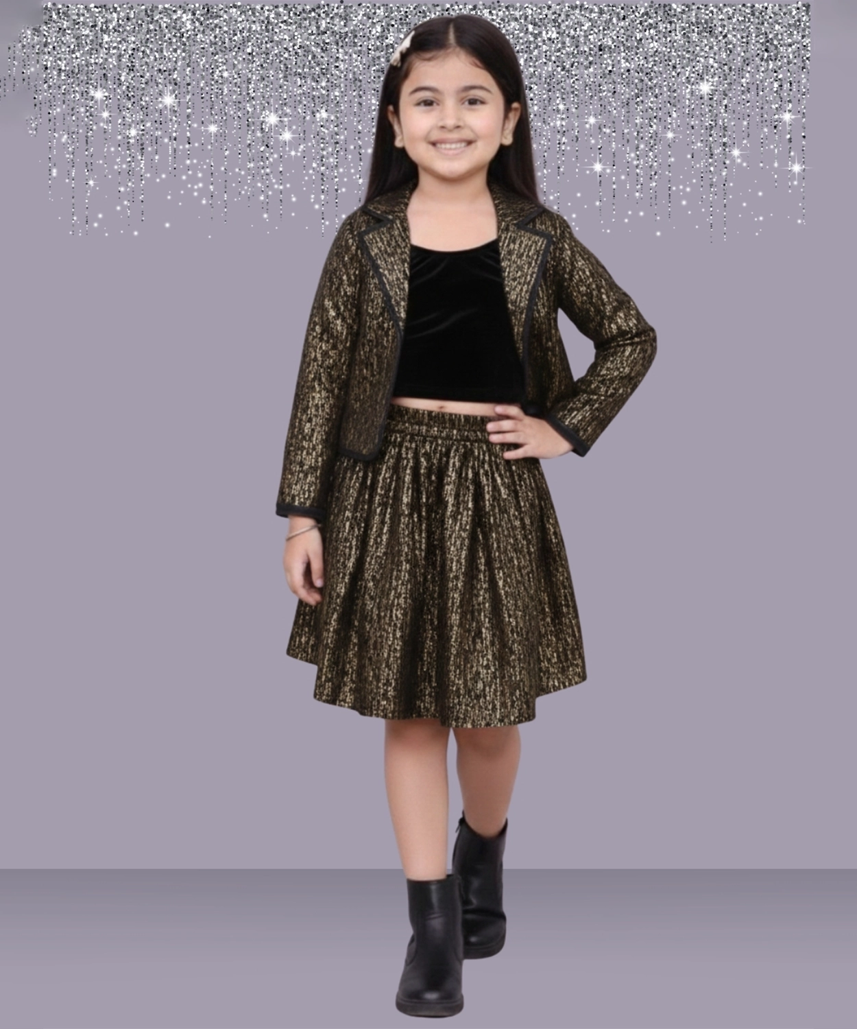 Glam up Girls Party Gold Jacket