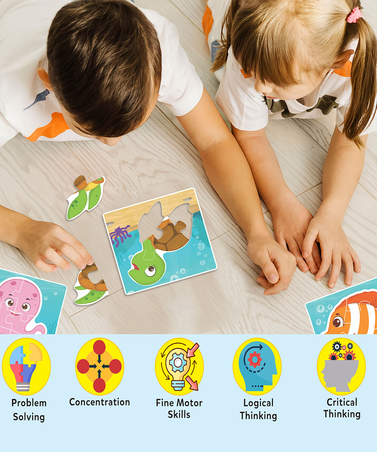 Ocean Animals - Fun & Educational Jigsaw Puzzle Set