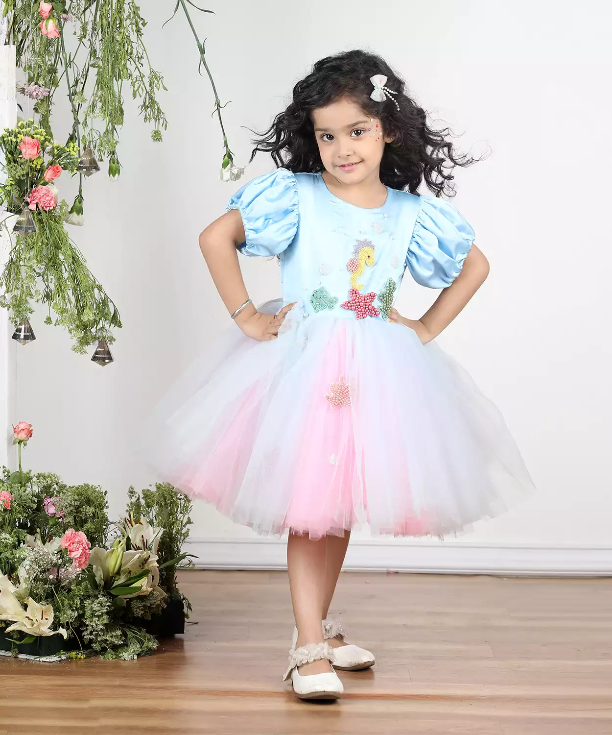 Mermaid Theme Dress With Embroidery