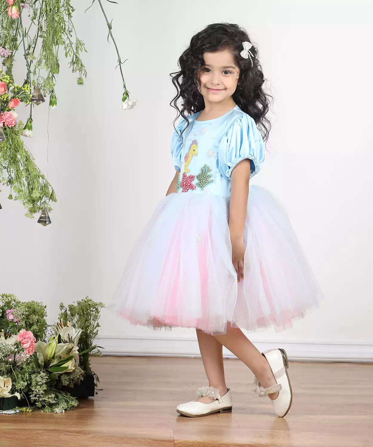 Mermaid Theme Dress With Embroidery