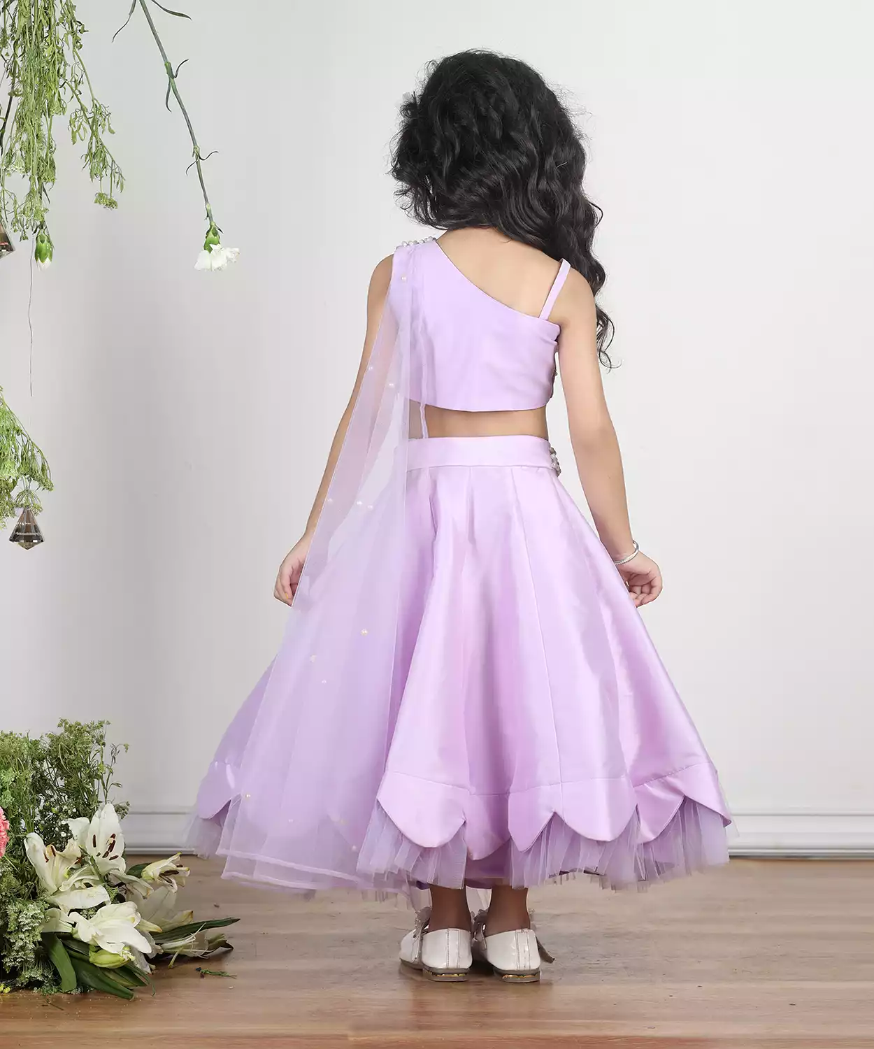 Blouse With Scalloped Lehanga Set