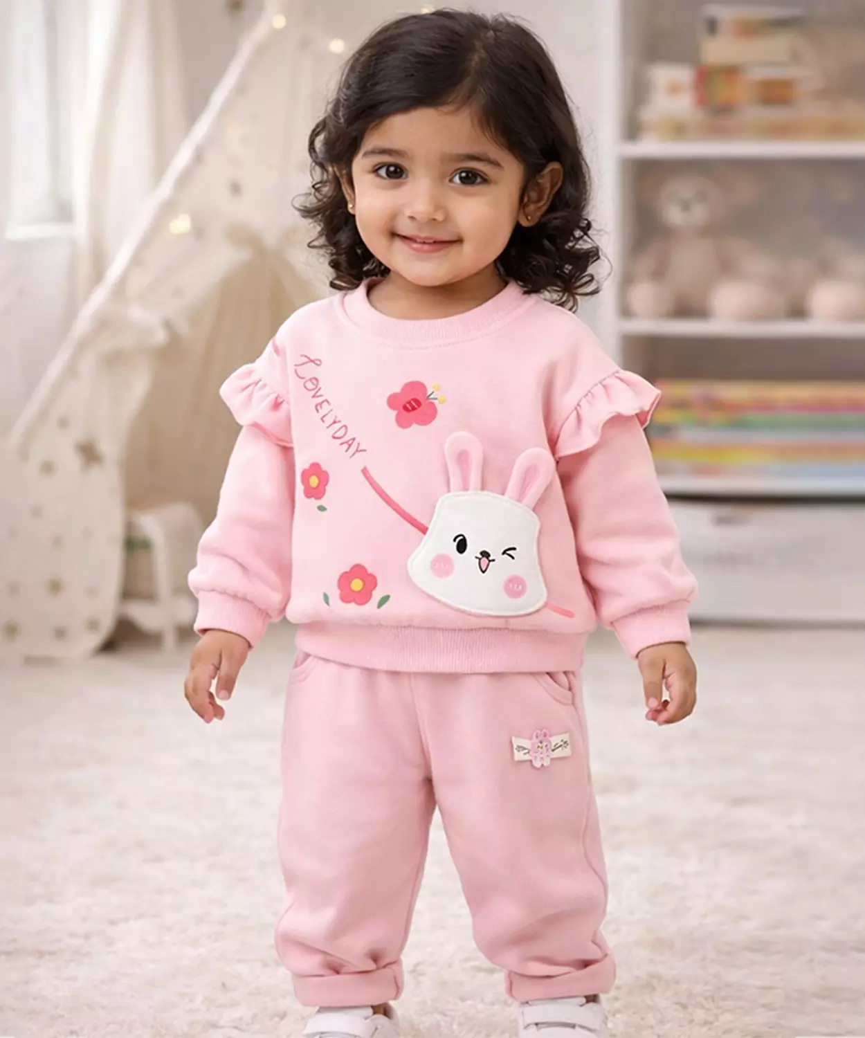 Pink Wink Bunny Tracksuit Set