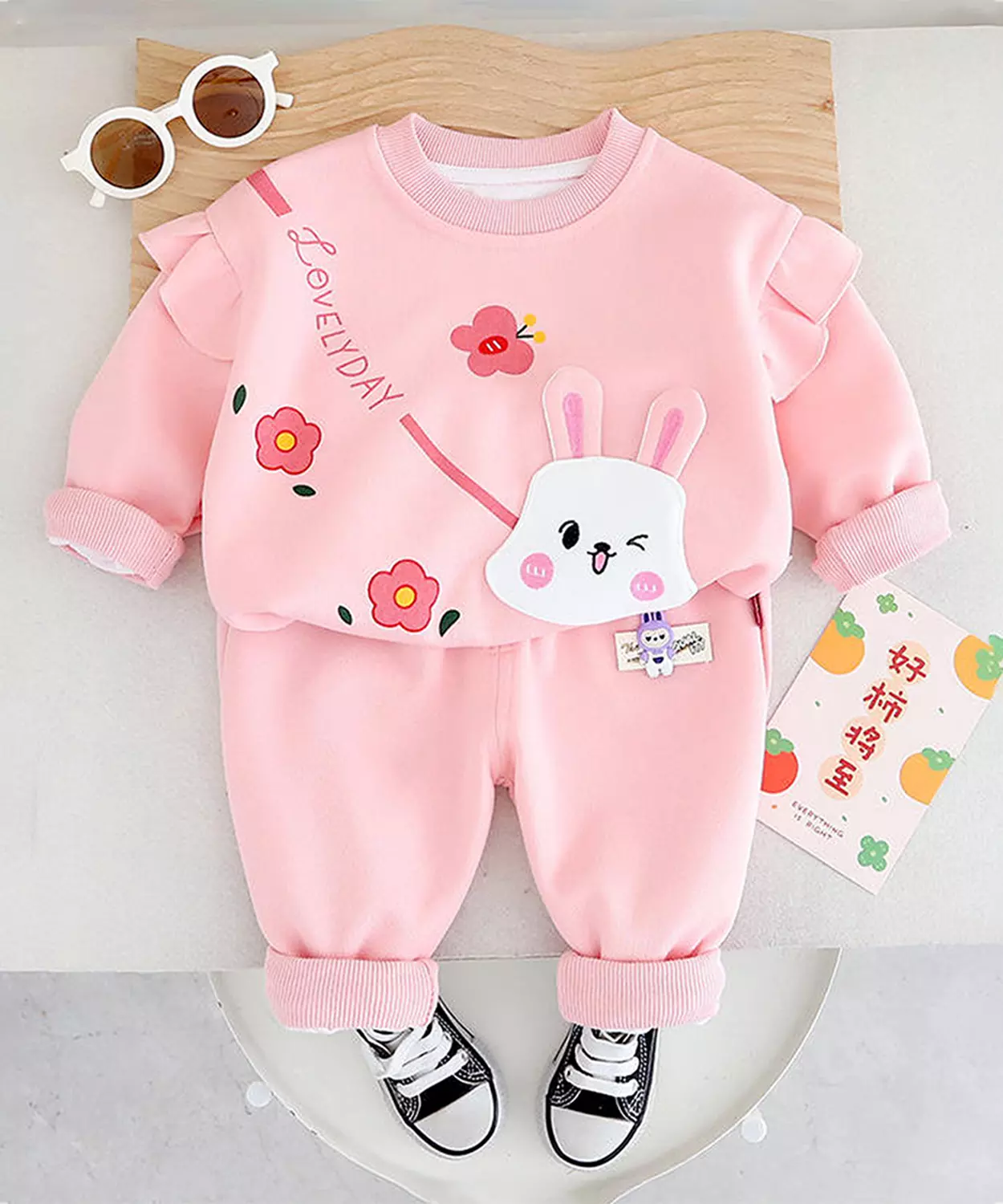 Pink Wink Bunny Tracksuit Set