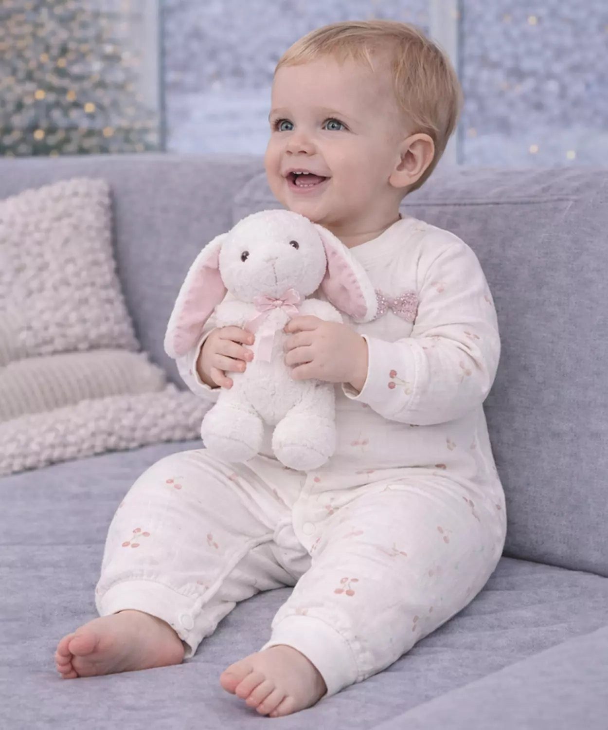 Pink Bow And Cherry, Full Sleeves Jumpsuit Hoodie Romper