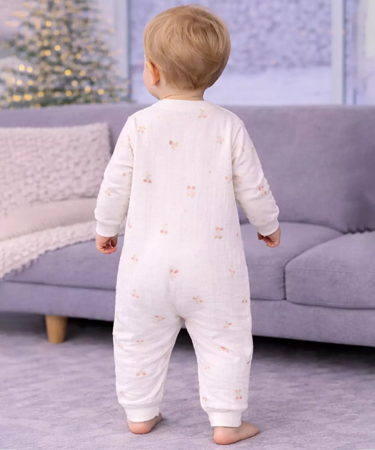 Pink Bow And Cherry, Full Sleeves Jumpsuit Hoodie Romper