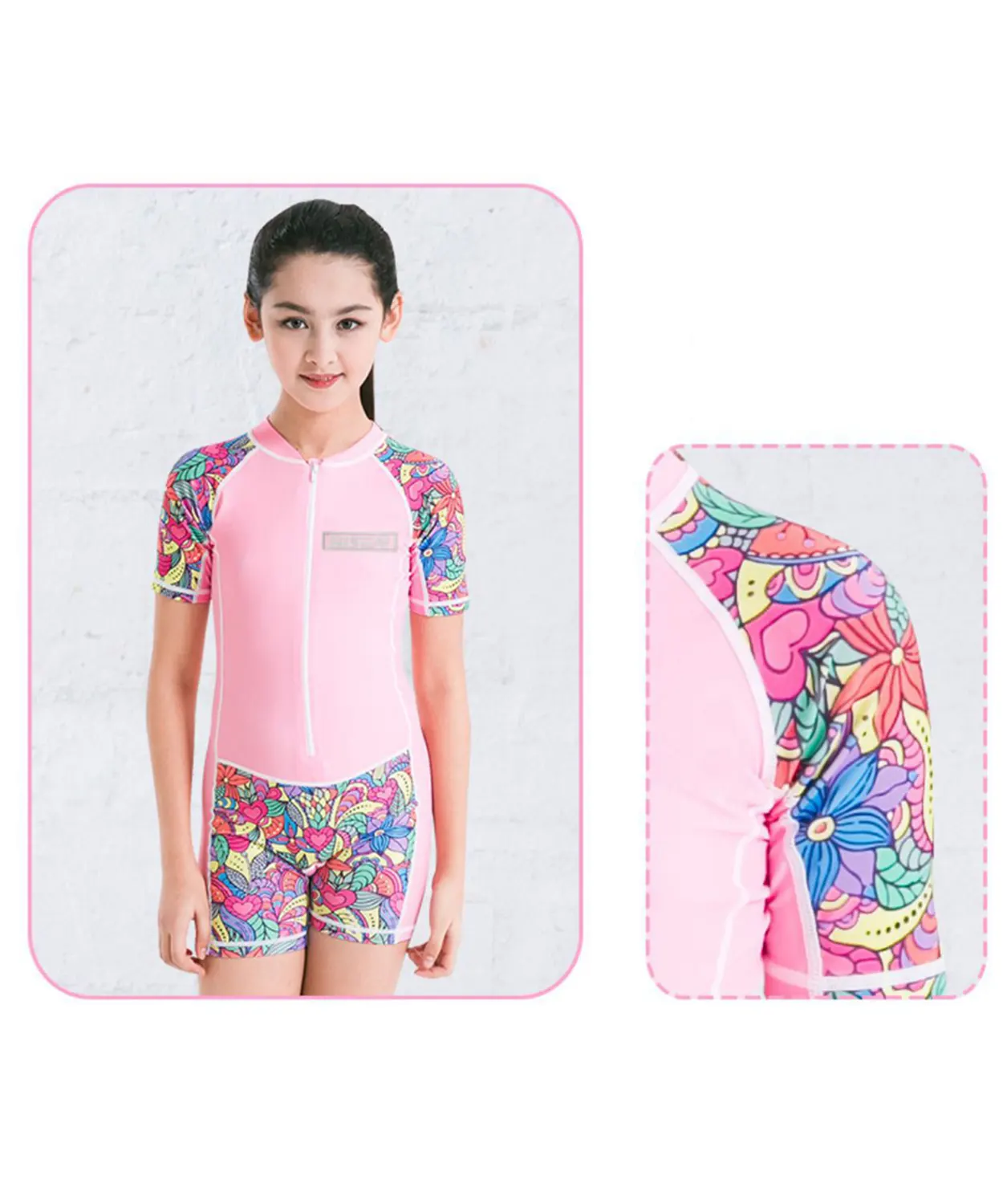 Pink Mandala Design knee length Swimwear