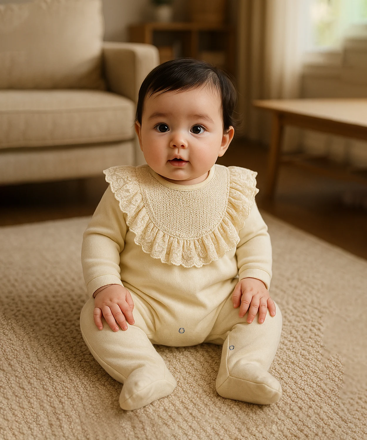 Knitted Winter Romper For Girl