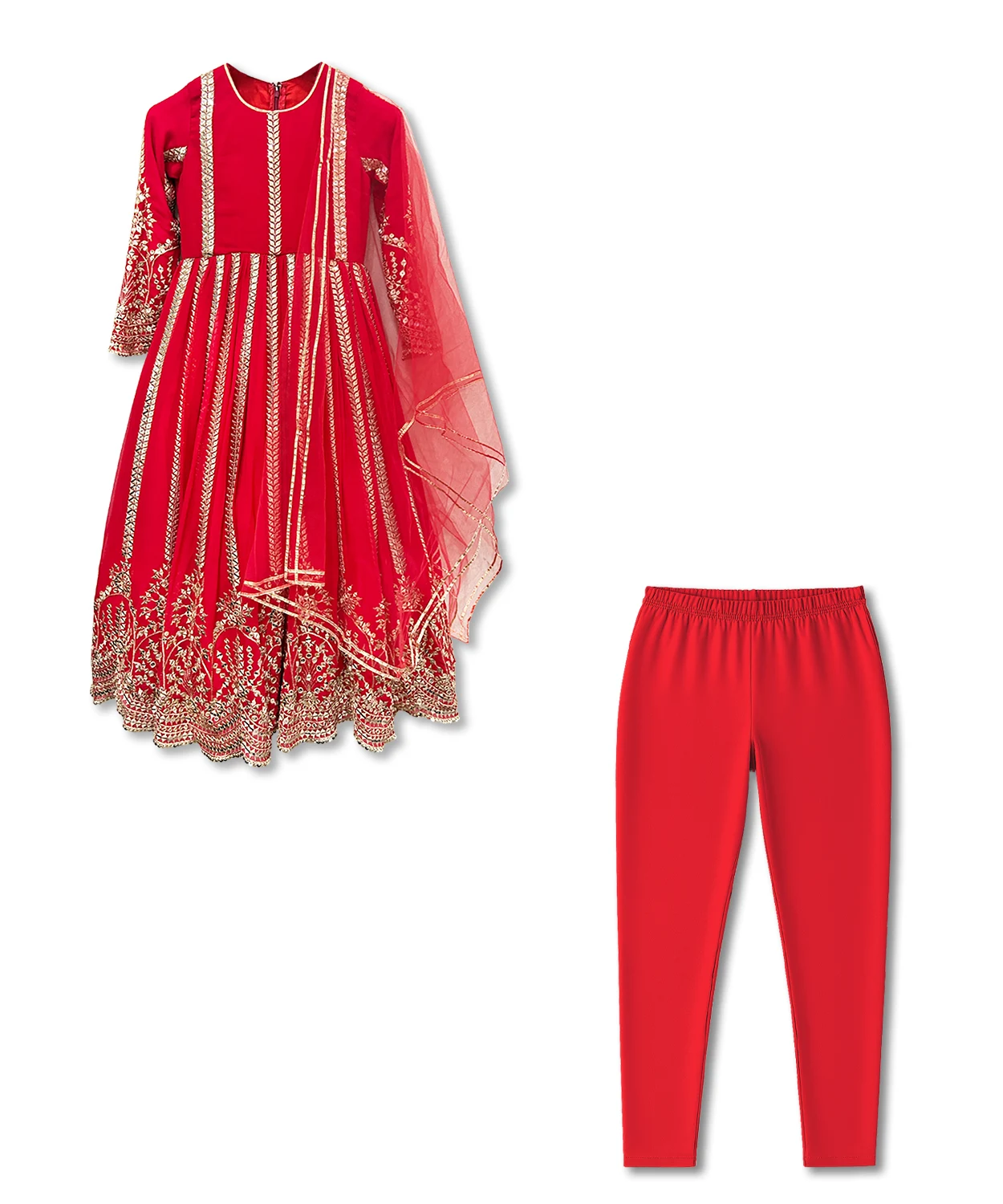 Embroidered Anarkali Set For Girl