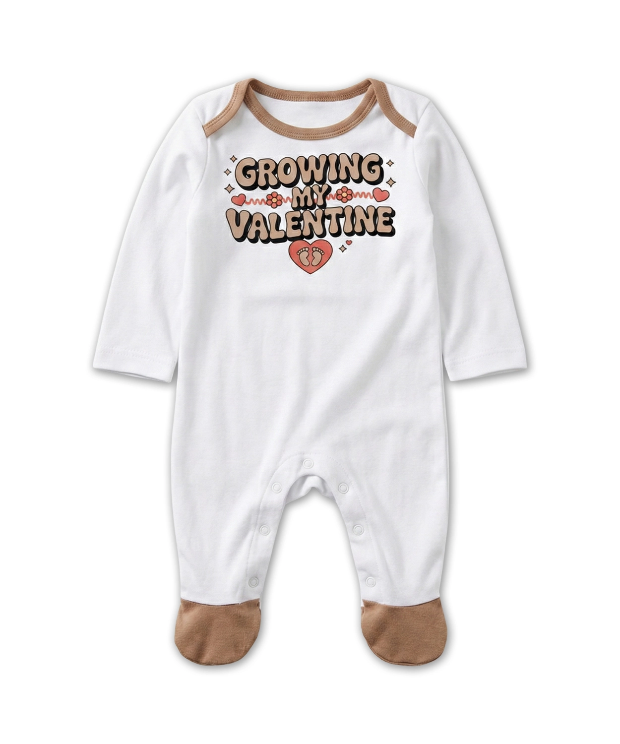 Growing My Valentine Printed Romper