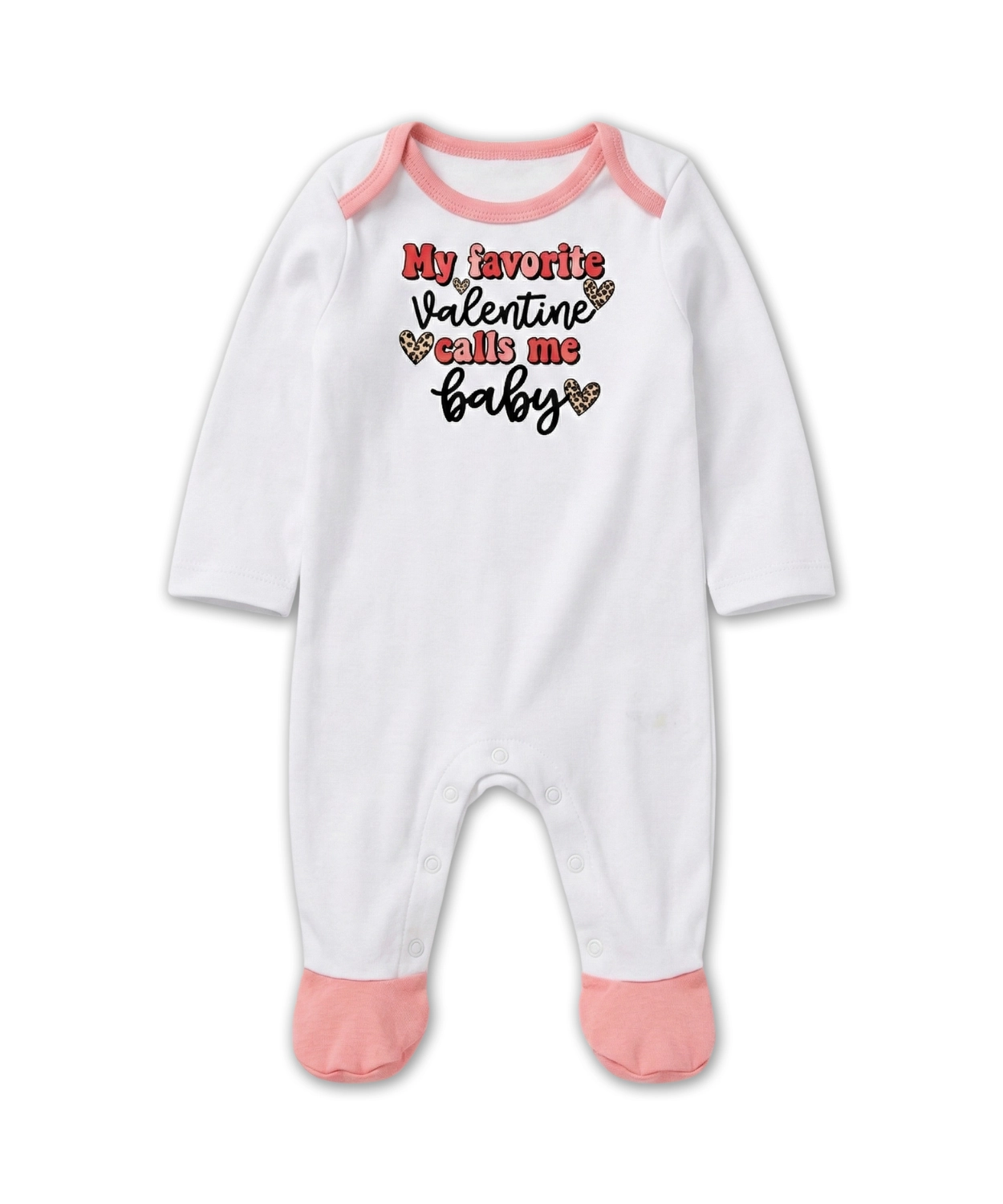 My Favorite Valentine Calls Me Baby Printed Romper