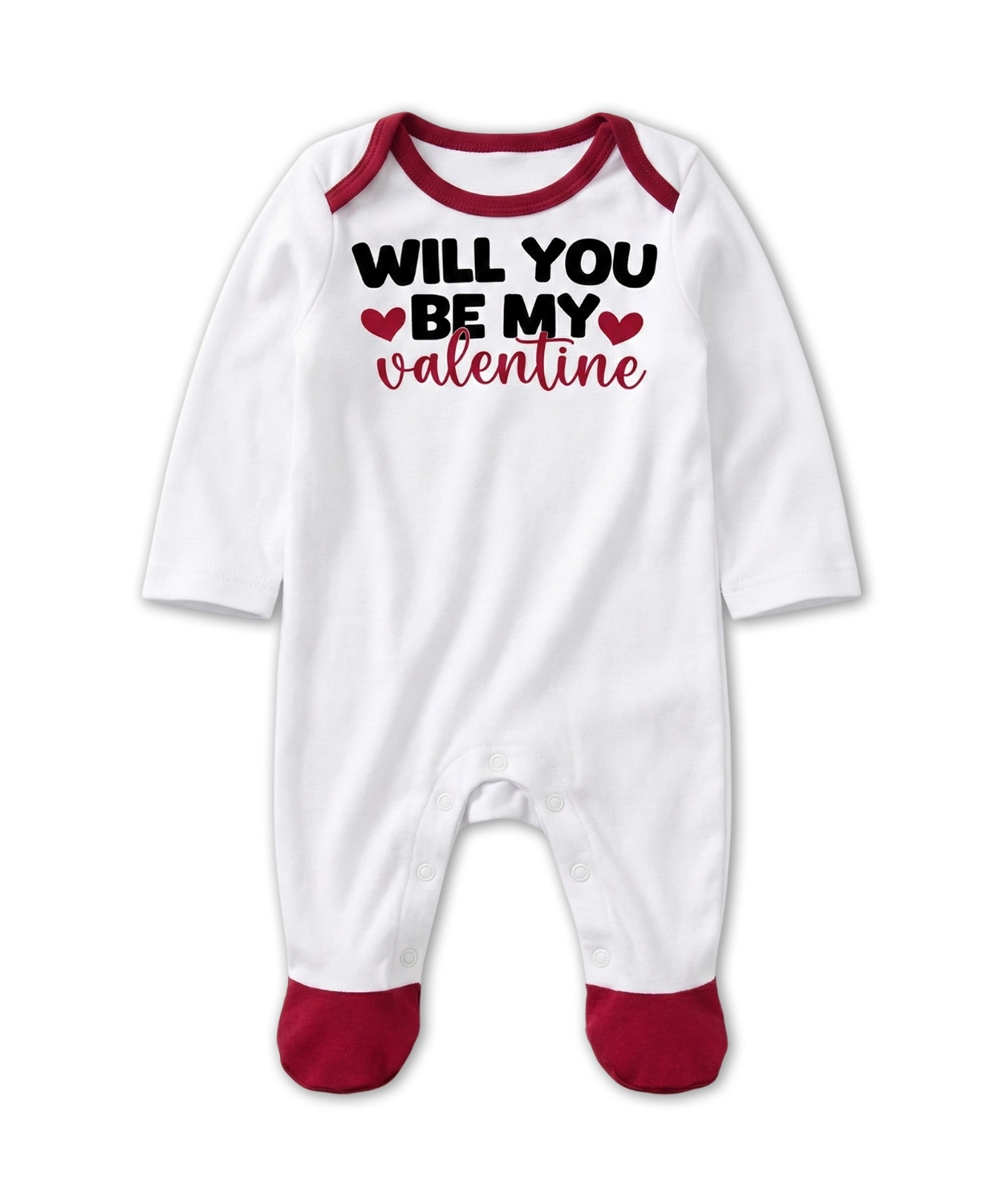 Will You be My Valentine Printed Romper