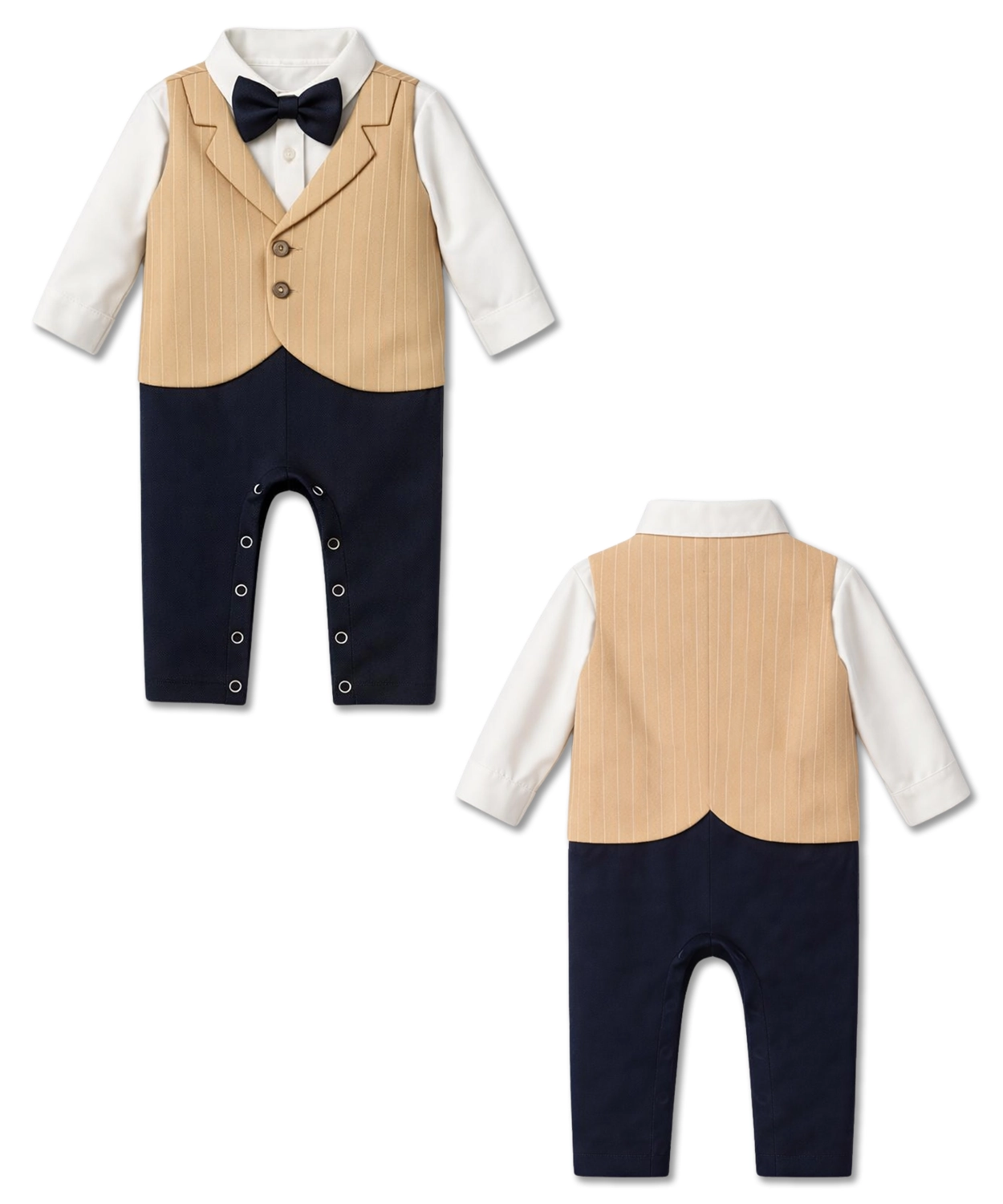 Formal Waistcoat Romper With Bow