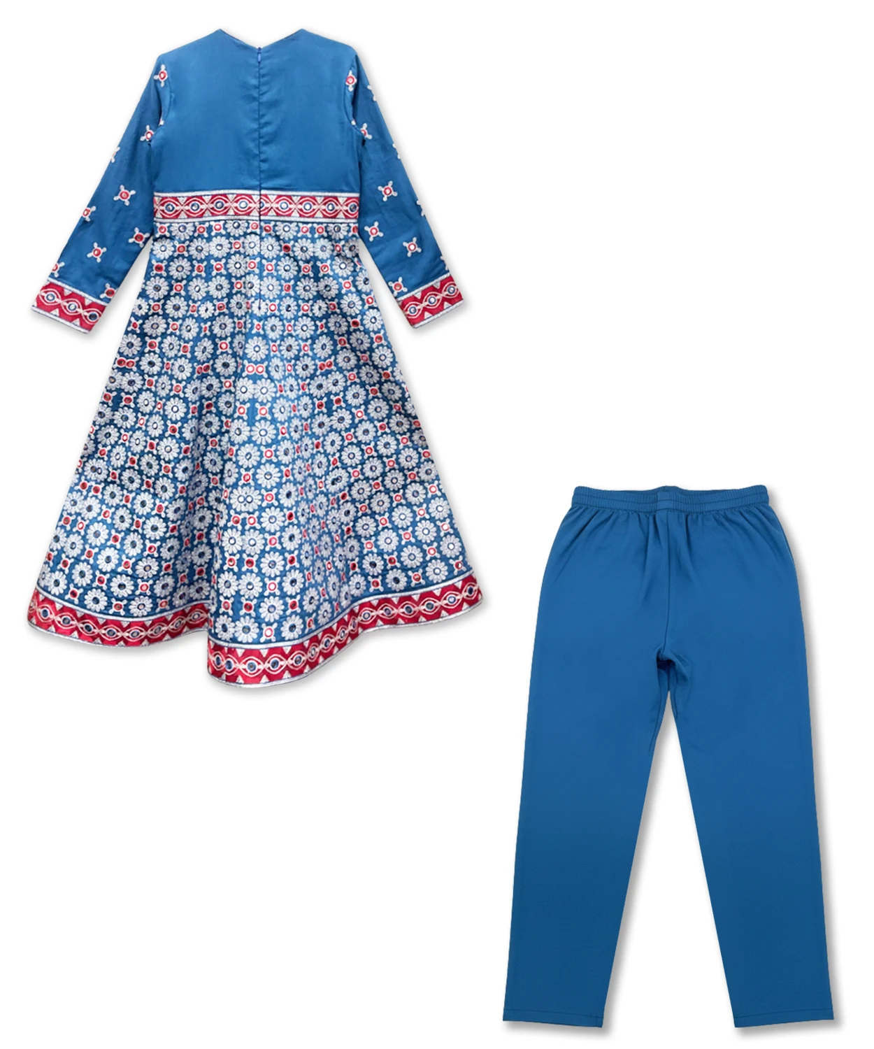 Mirror Work Embroidered Anarkali Suit For Girl