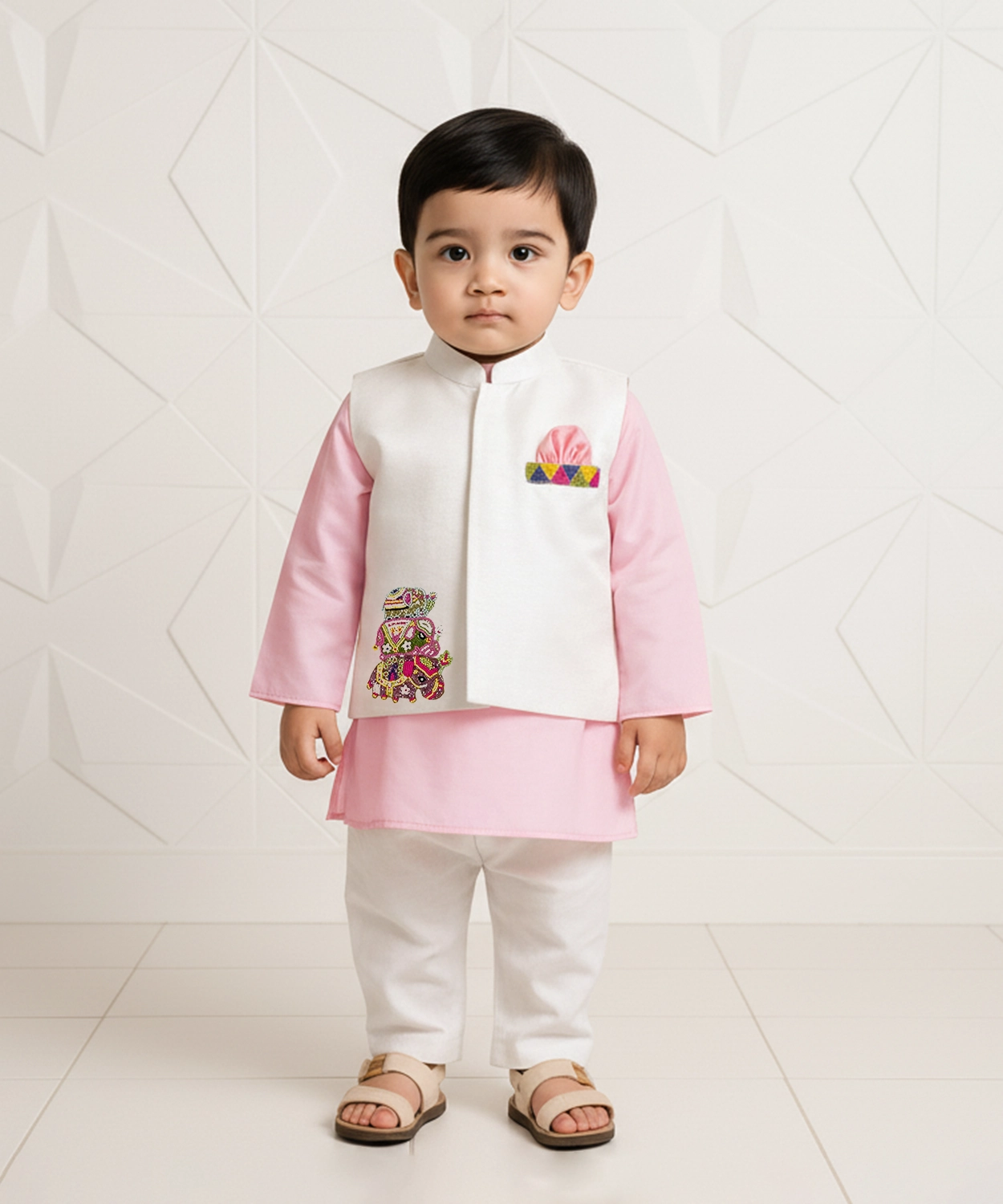 Embroidered Bundi Set For Boy