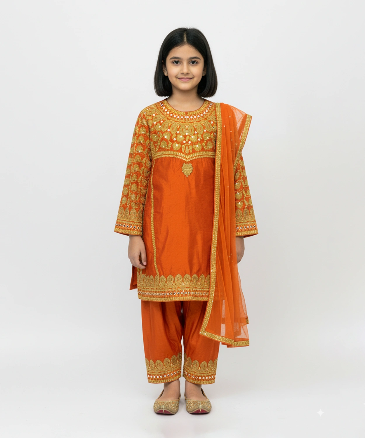 Zari Embroidery Suit Set For Girl