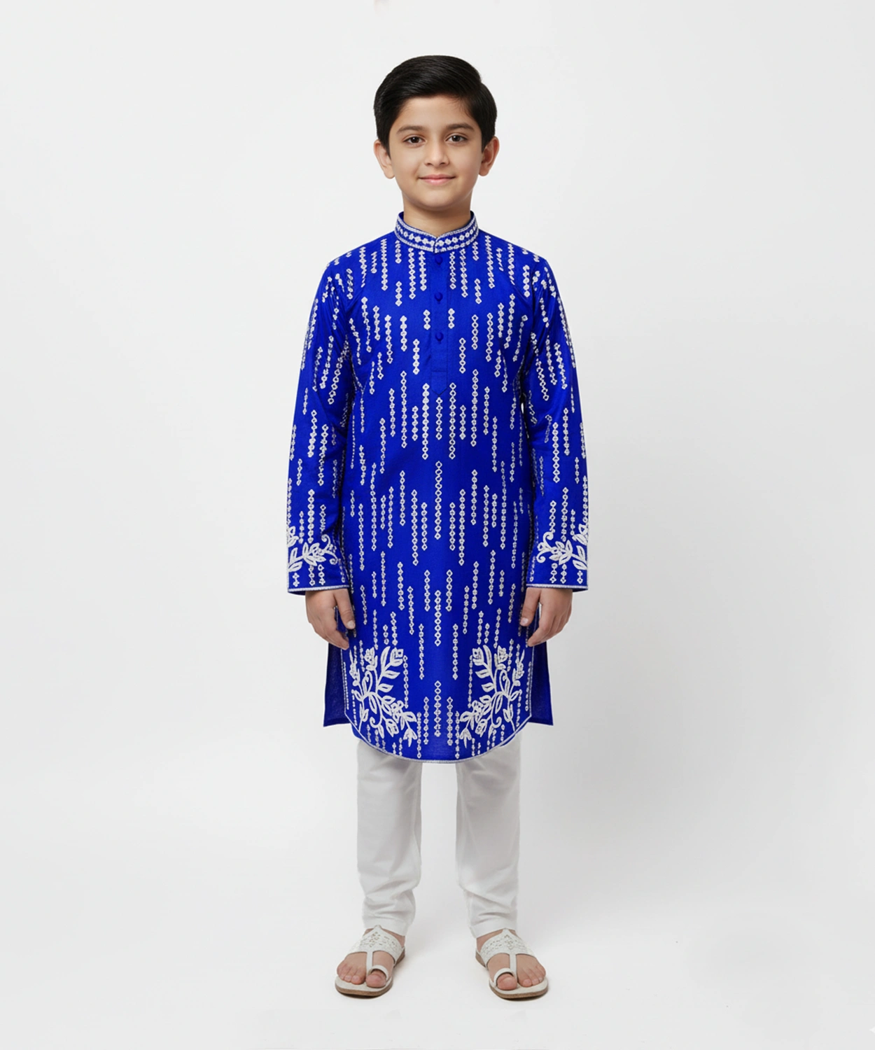 Mirror Thread Embroidery Kurta Set For Boy