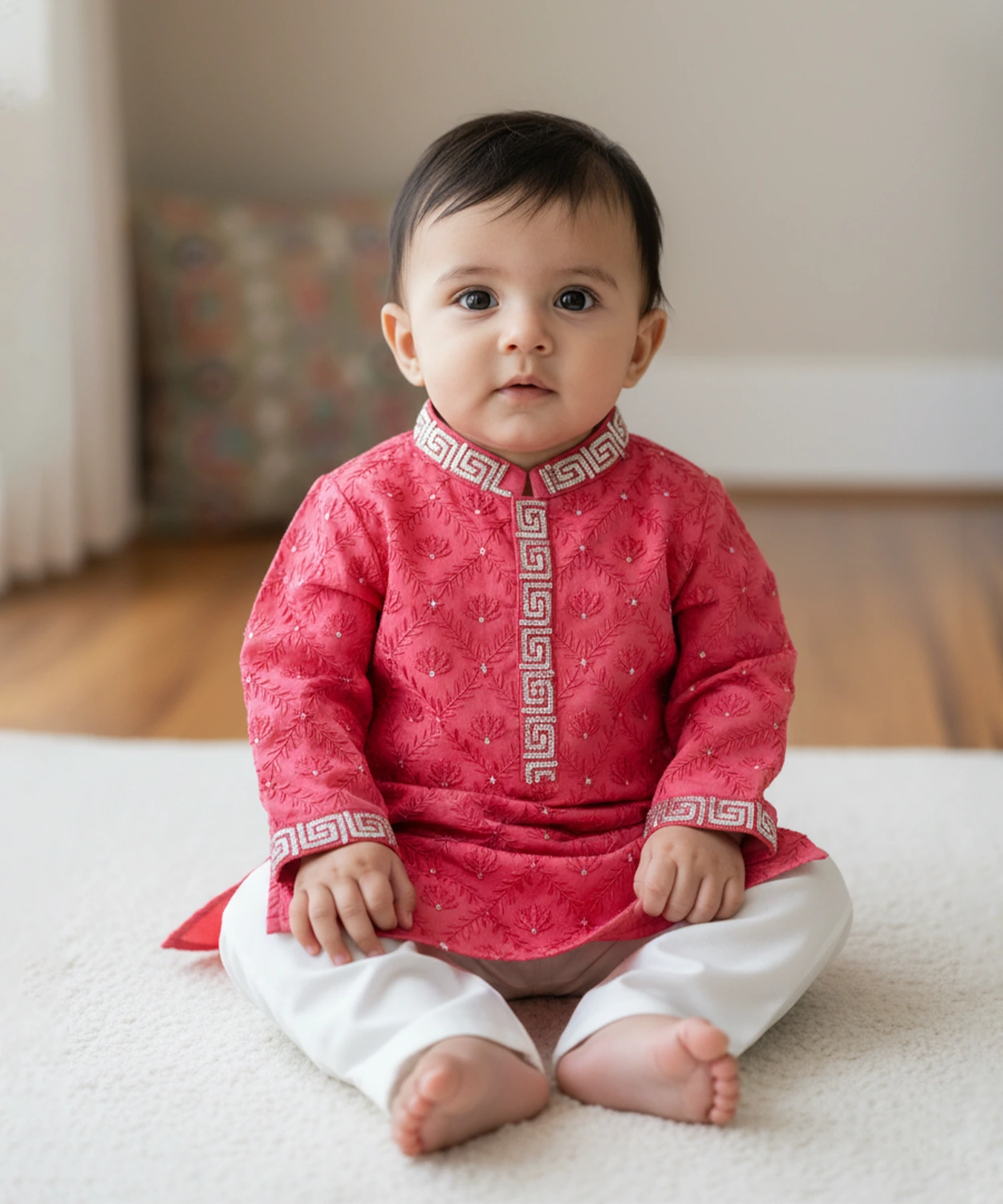 Embroidered Onenies Kurta Set For Boy