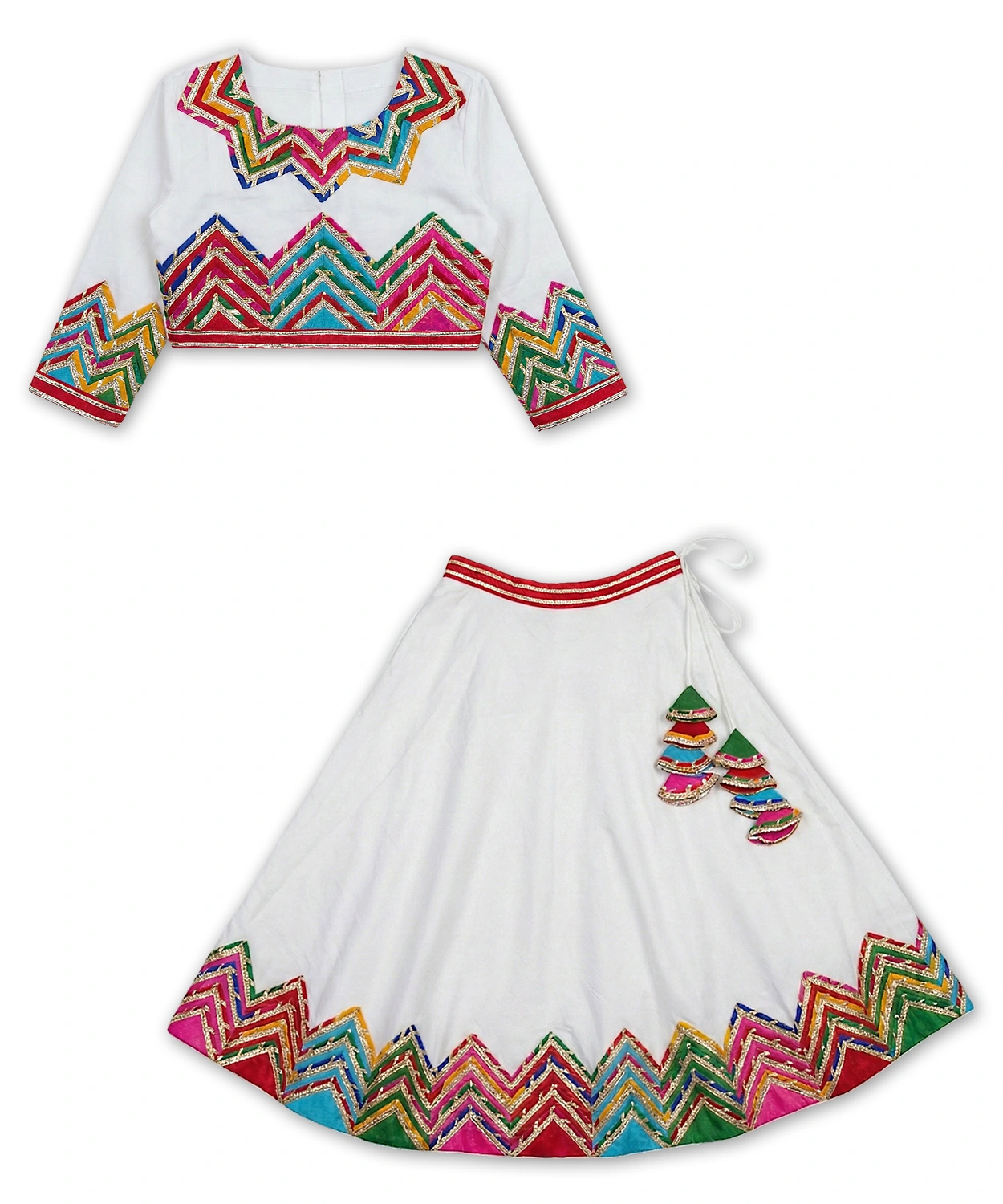 Multicoloured Patch Work Lehenga Set