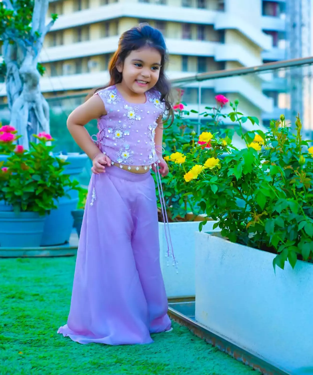 Phoolbahar Crop Top And Palazzo Set