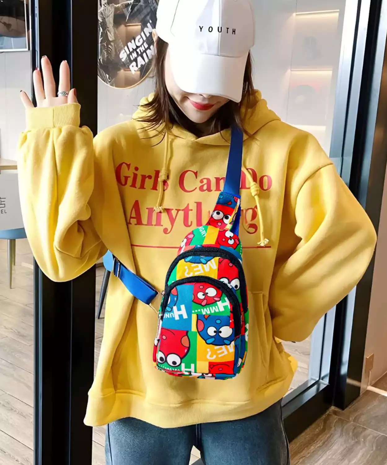 The Cartoon Print Colourful Crossbody Bag For Kids- Pack Of 10