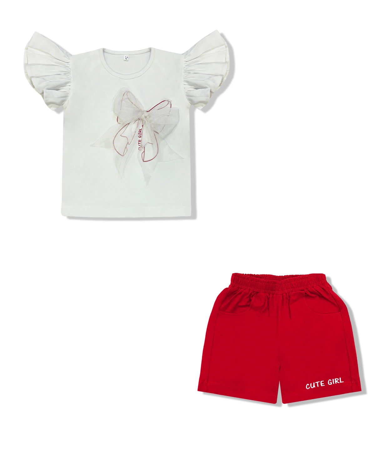 3D Bow Co-Ord Set For Girl